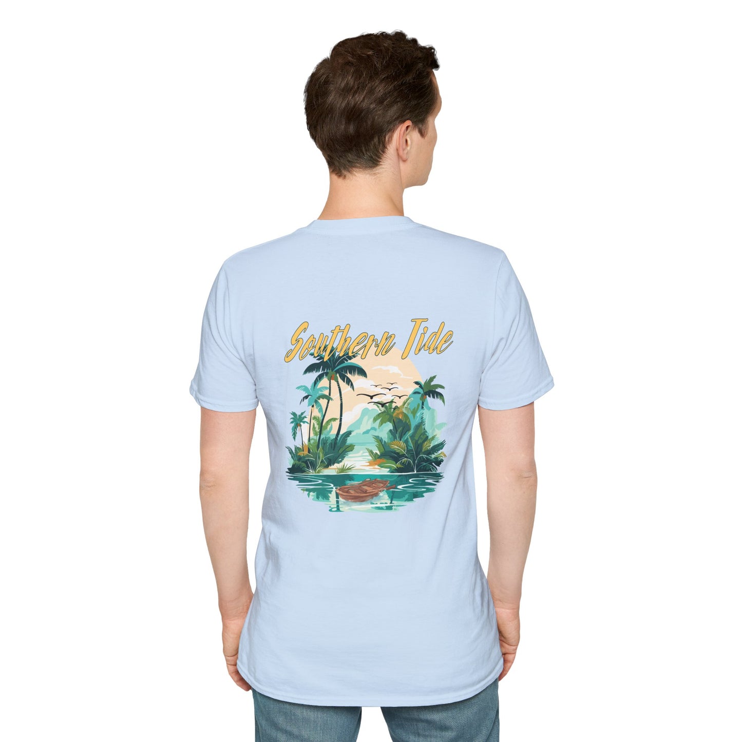 "Southern Tide" Tropical T-Shirt l Unisex Softstyle Tee, Summer Apparel