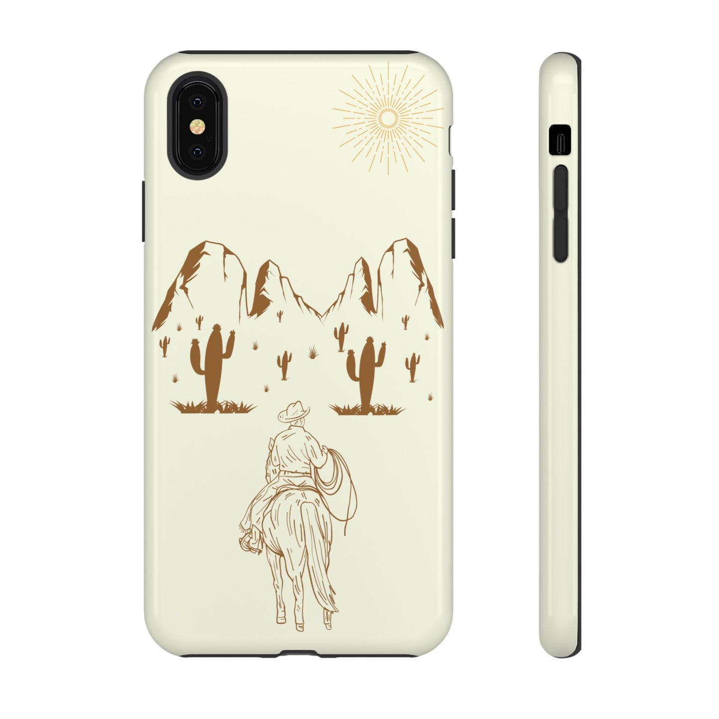 iPHONE Cowboy Riding into the Sunset Tough Phone Case