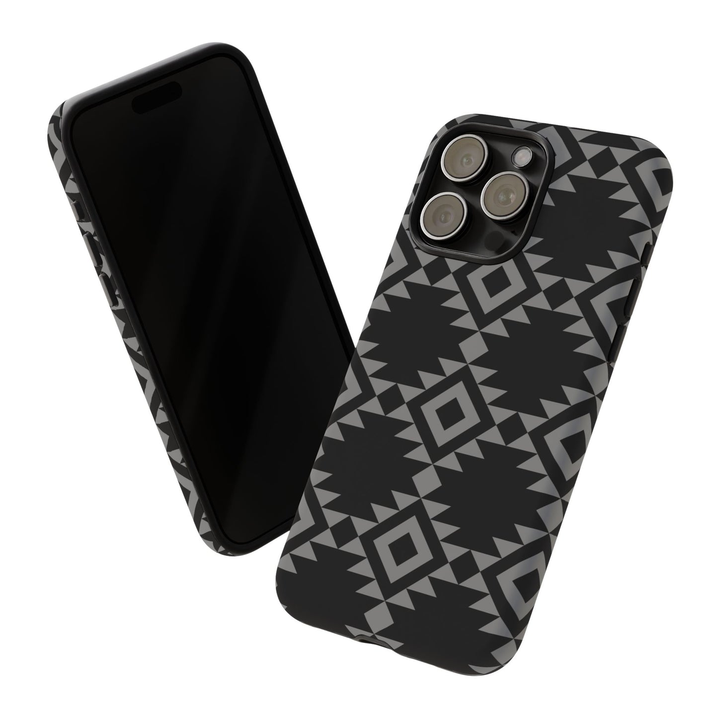 iPHONE Tribal Pattern Black and Grey Tough Phone Case | MADE FOR HIM AND HER