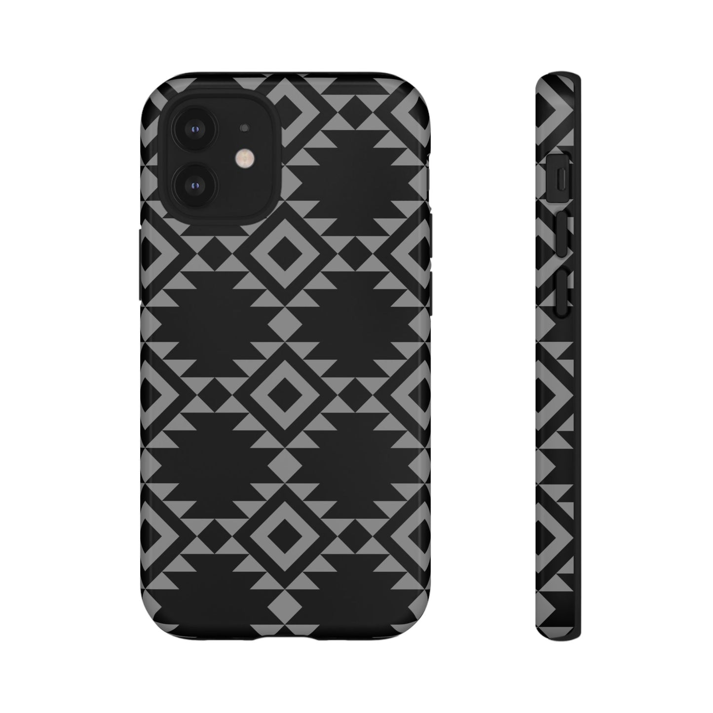 iPHONE Tribal Pattern Black and Grey Tough Phone Case | MADE FOR HIM AND HER