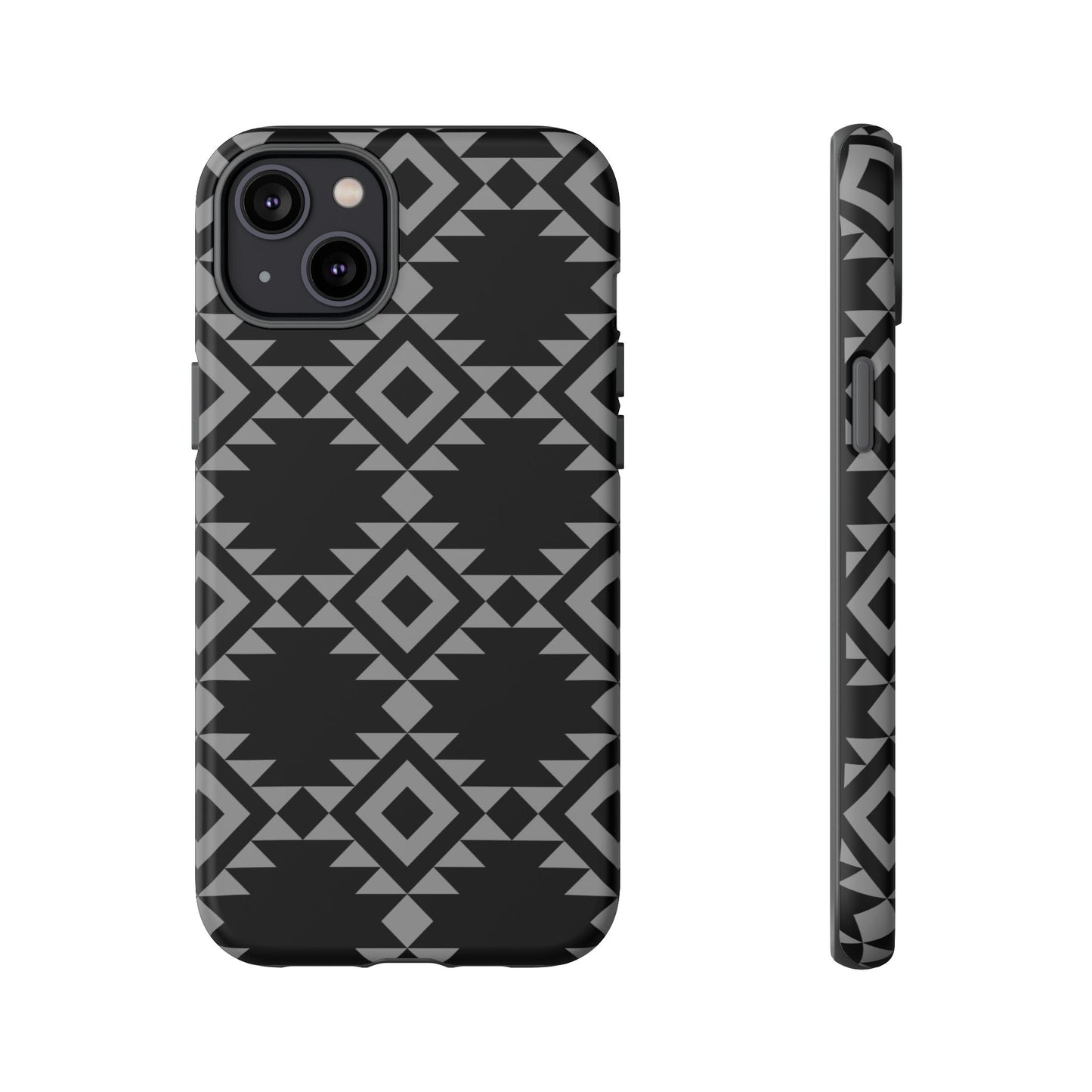 iPHONE Tribal Pattern Black and Grey Tough Phone Case | MADE FOR HIM AND HER