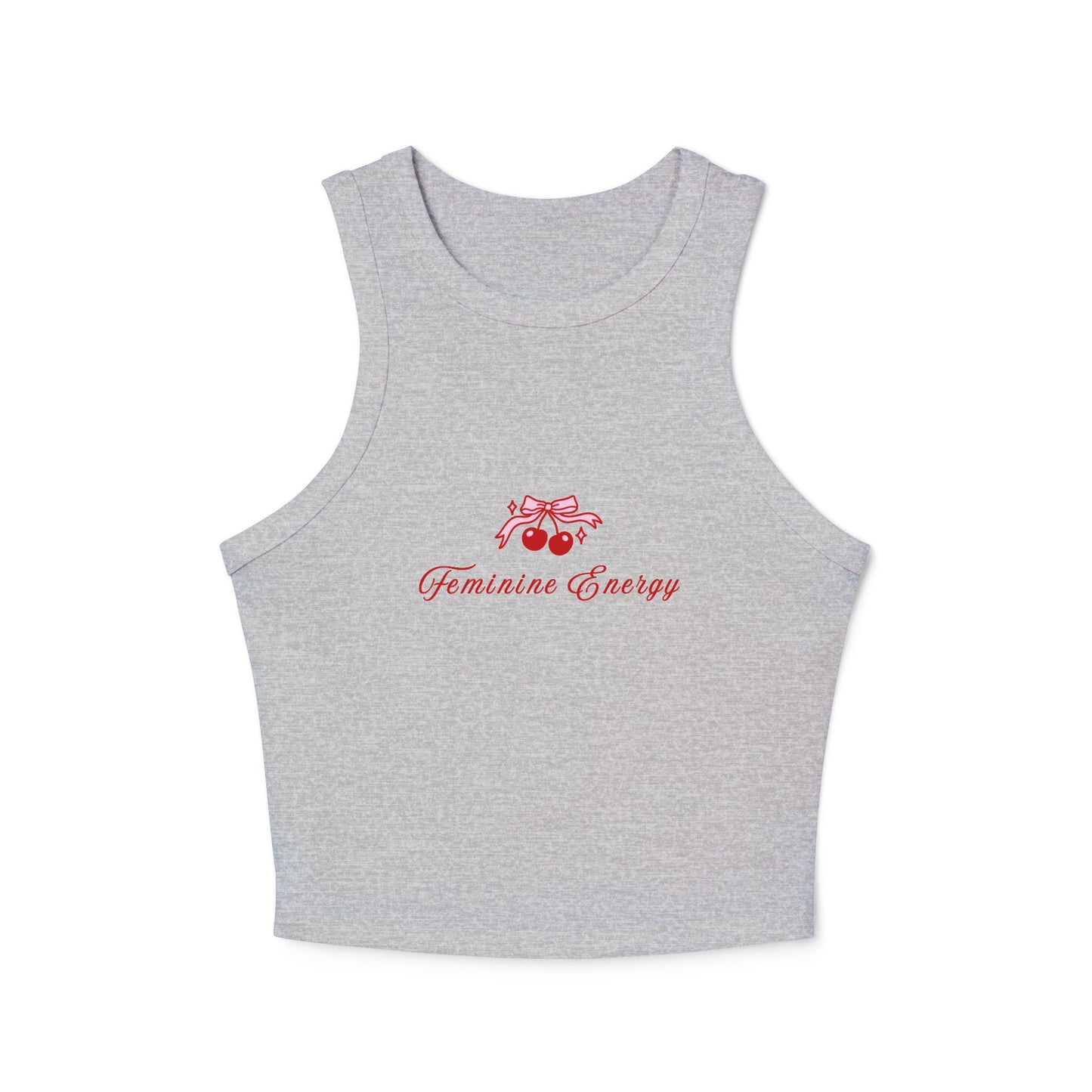 Feminine Energy Micro Rib Racer Tank Top - Women's Casual Apparel
