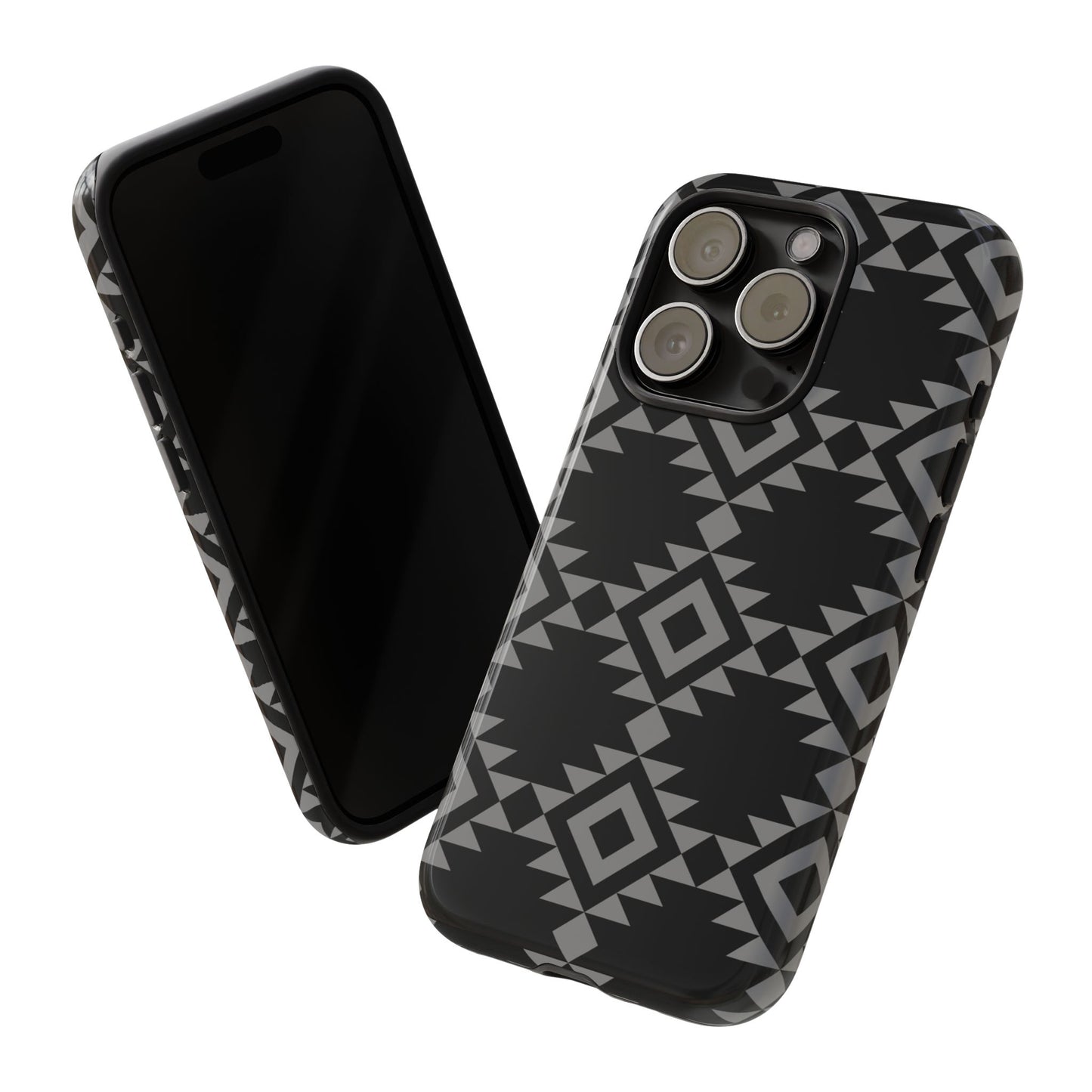iPHONE Tribal Pattern Black and Grey Tough Phone Case | MADE FOR HIM AND HER