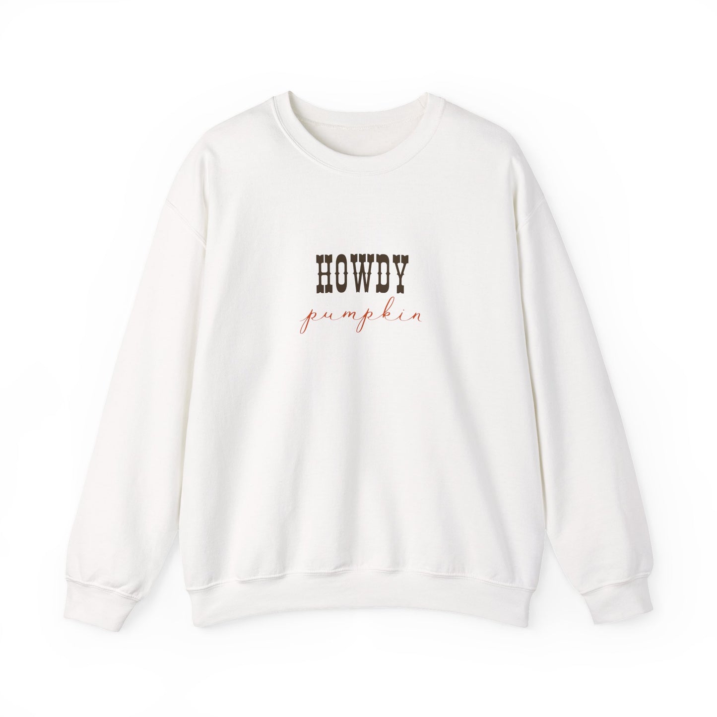 Howdy Pumpkin Crewneck Sweatshirt, Unisex Fall Sweatshirt, Cozy Autumn Apparel, Thanksgiving Gift, Casual Layer