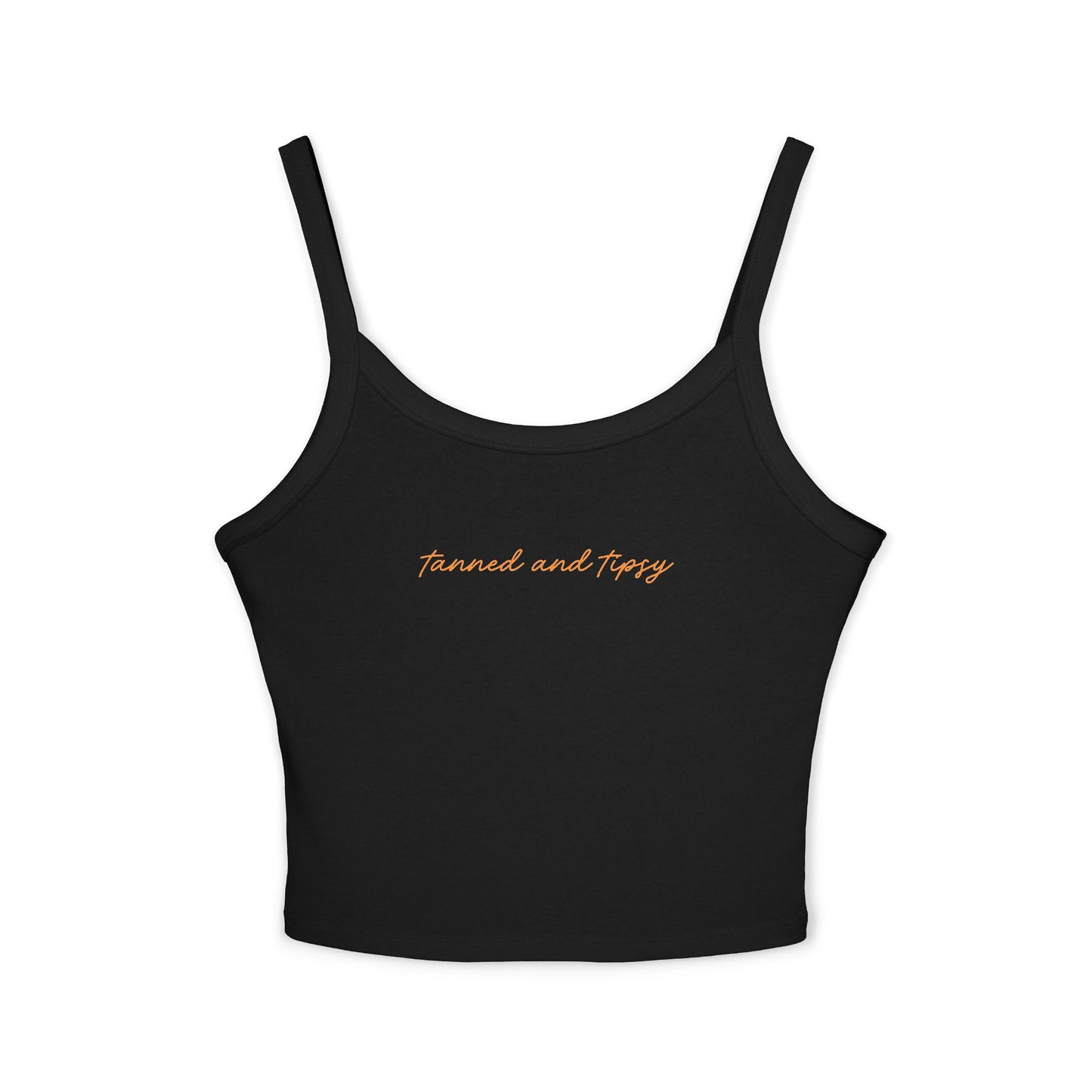 "Tanned and Tipsy" Trendy Women's Spaghetti Strap Tank Top - Summer Essential
