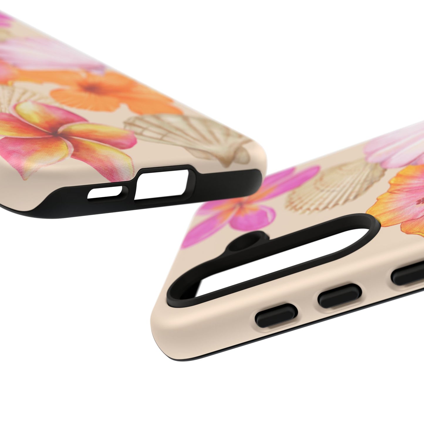SAMSUNG Tropical Floral and Seashell Tough Phone Case l Vibrant Summer Accessory, Durable Tough Case for All Occasions