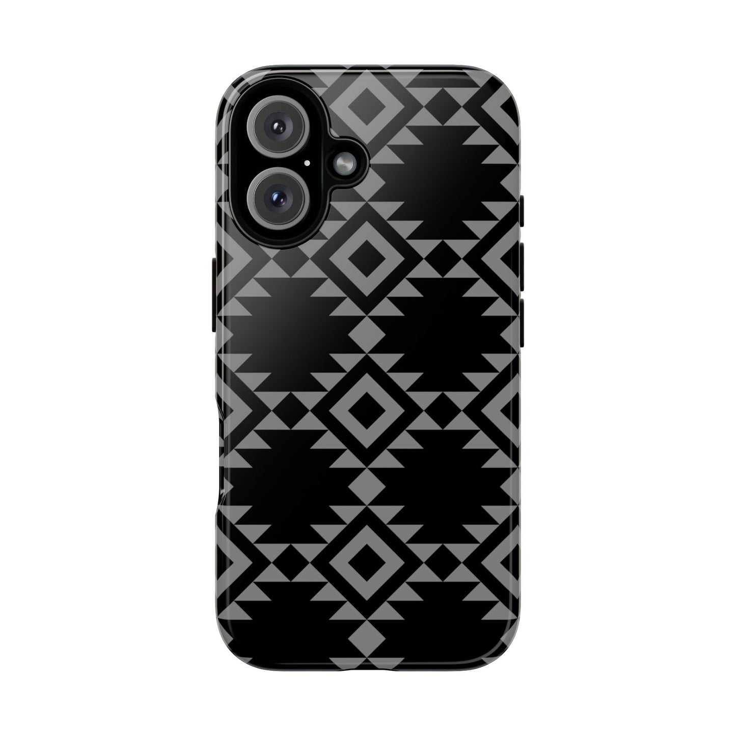 iPHONE Tribal Pattern Black and Grey Tough Phone Case | MADE FOR HIM AND HER