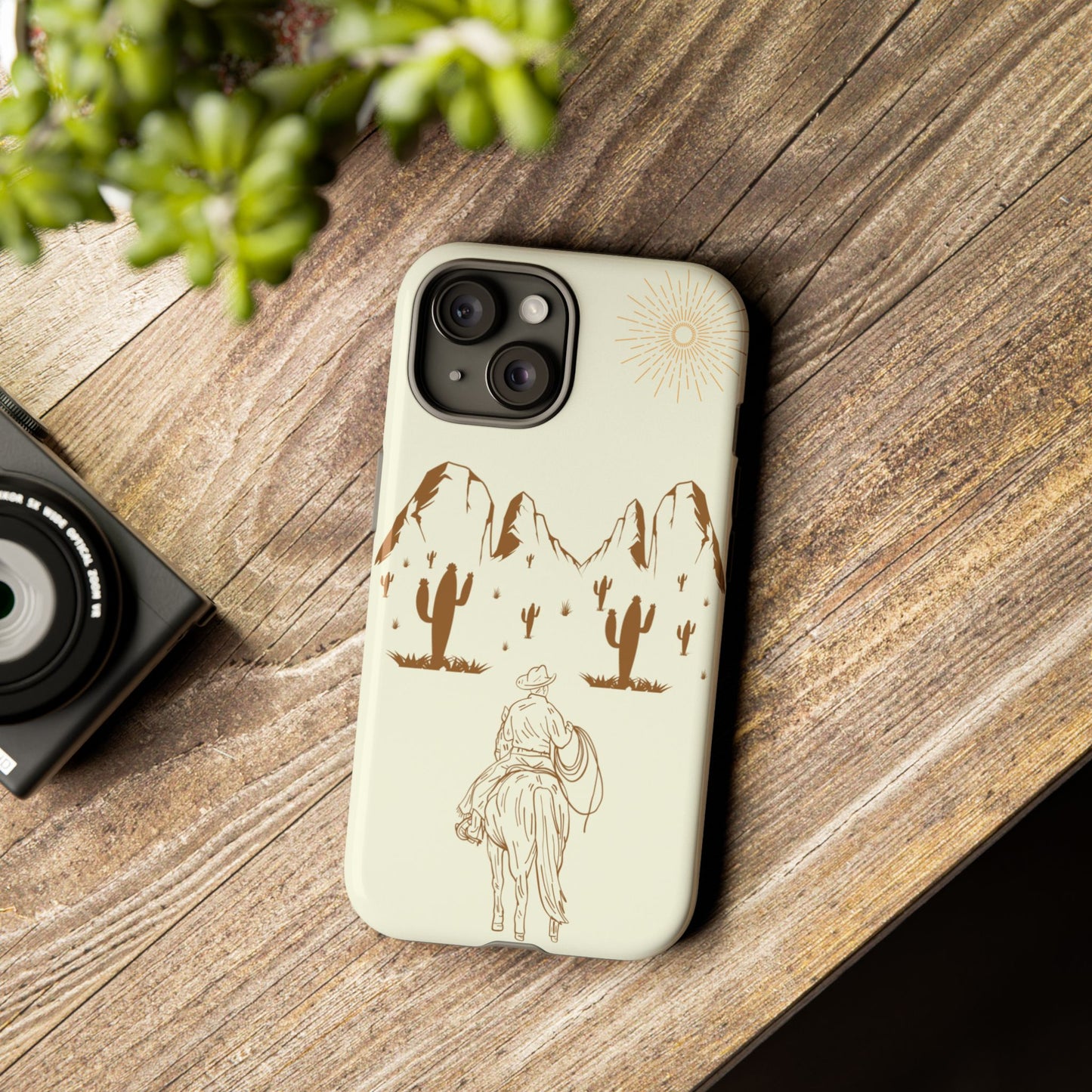 iPHONE Cowboy Riding into the Sunset Tough Phone Case