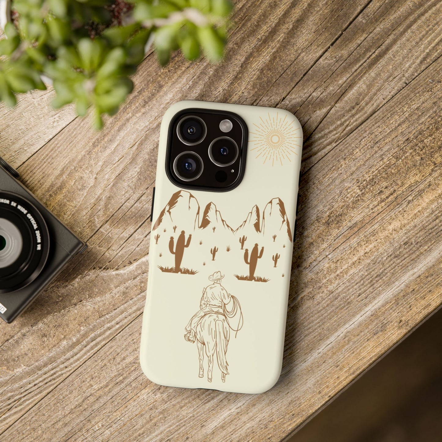 iPHONE Cowboy Riding into the Sunset Tough Phone Case
