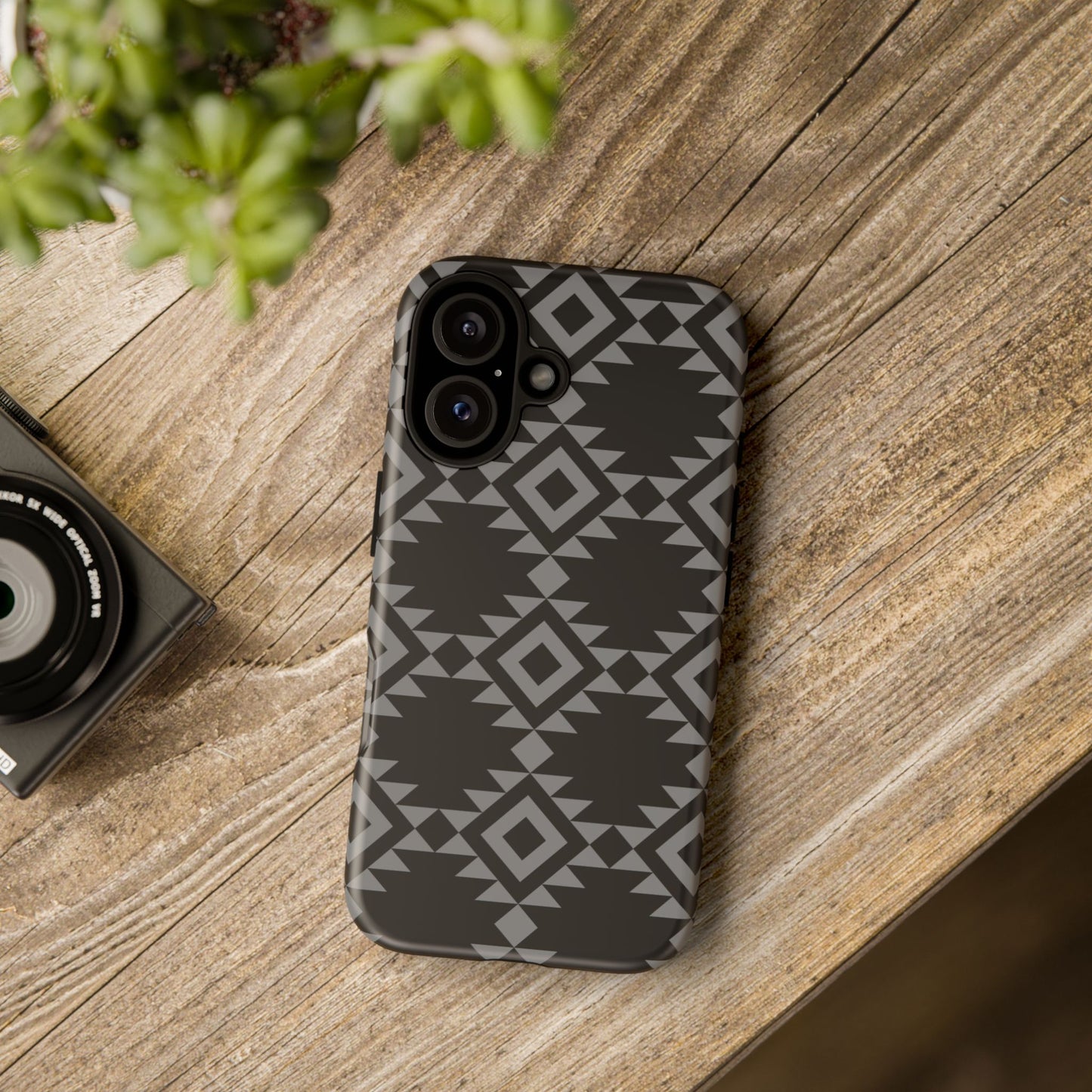 iPHONE Tribal Pattern Black and Grey Tough Phone Case | MADE FOR HIM AND HER