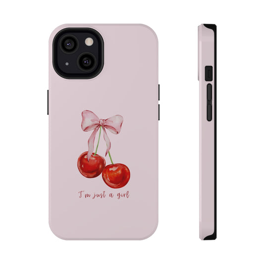 Cherry Bow Impact-Resistant Phone Case - Cute Phone Cover for Girls