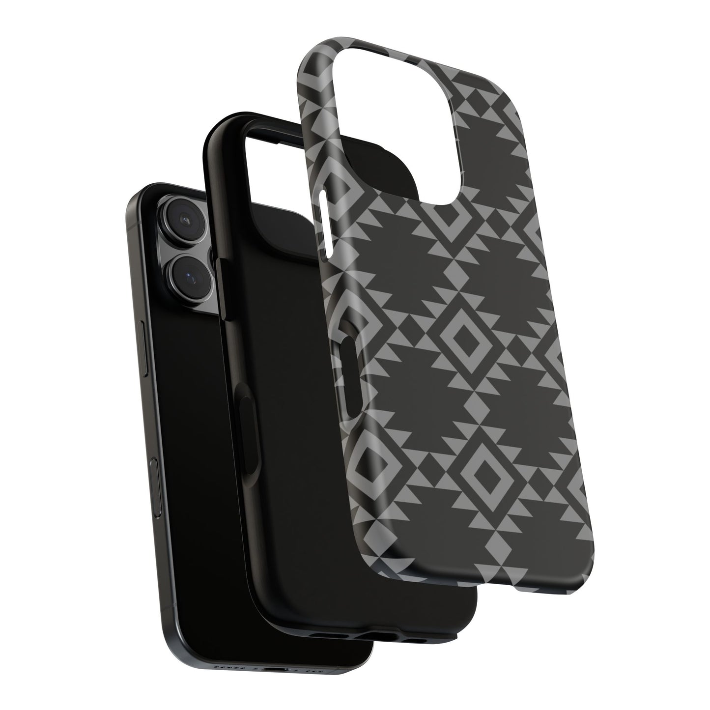 iPHONE Tribal Pattern Black and Grey Tough Phone Case | MADE FOR HIM AND HER