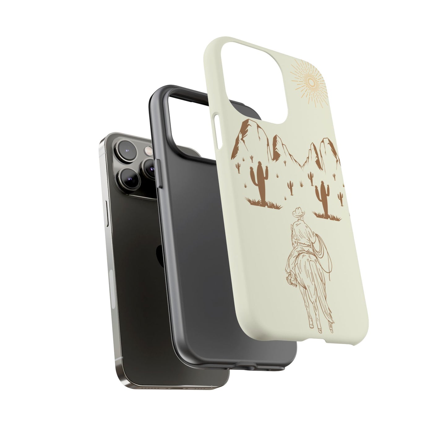 iPHONE Cowboy Riding into the Sunset Tough Phone Case