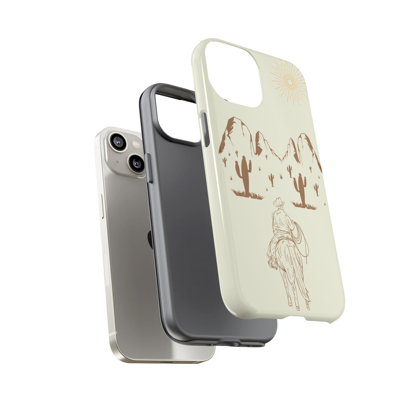 iPHONE Cowboy Riding into the Sunset Tough Phone Case