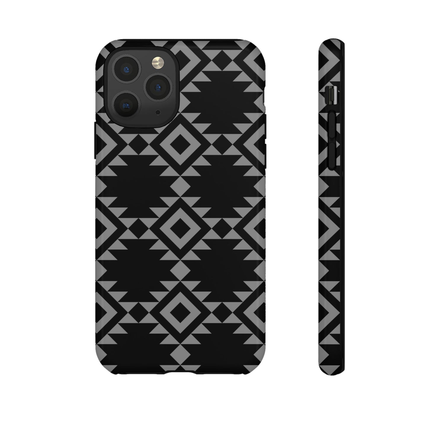 iPHONE Tribal Pattern Black and Grey Tough Phone Case | MADE FOR HIM AND HER