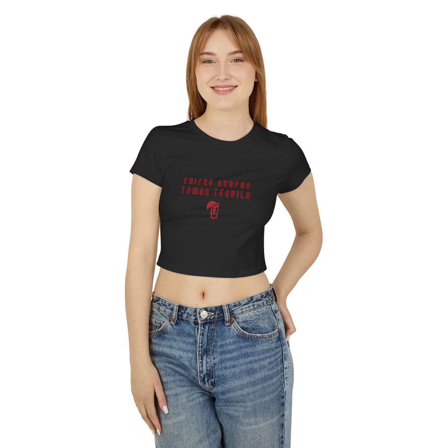 Camiseta de bebé "Chicas Guapas Tomate Tequila" - Top Corto Moderno para Salidas Nocturnas Divertidas
