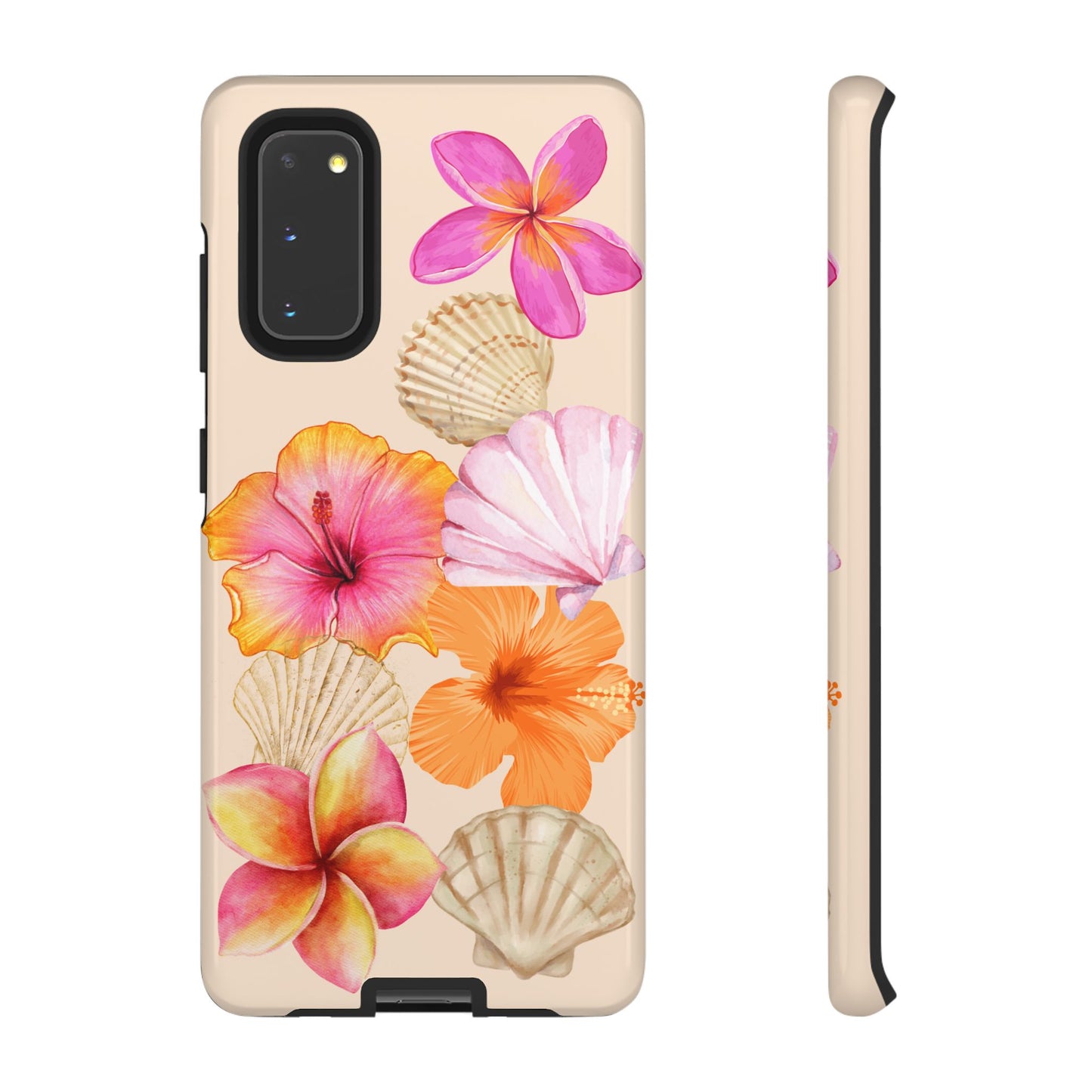 SAMSUNG Tropical Floral and Seashell Tough Phone Case l Vibrant Summer Accessory, Durable Tough Case for All Occasions