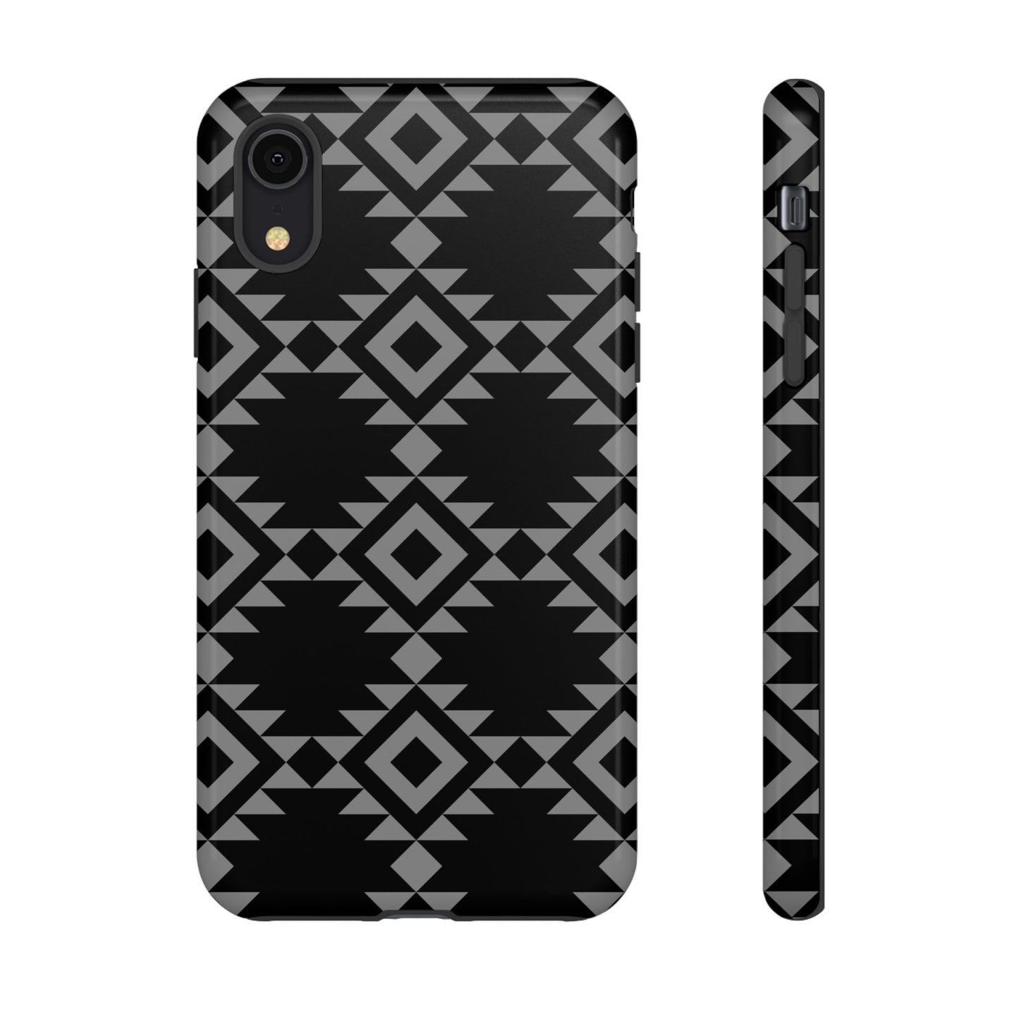 iPHONE Tribal Pattern Black and Grey Tough Phone Case | MADE FOR HIM AND HER