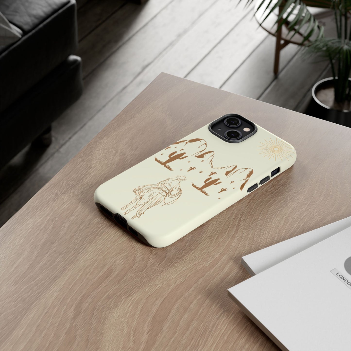 iPHONE Cowboy Riding into the Sunset Tough Phone Case