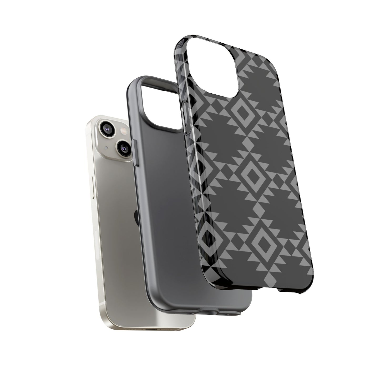 iPHONE Tribal Pattern Black and Grey Tough Phone Case | MADE FOR HIM AND HER