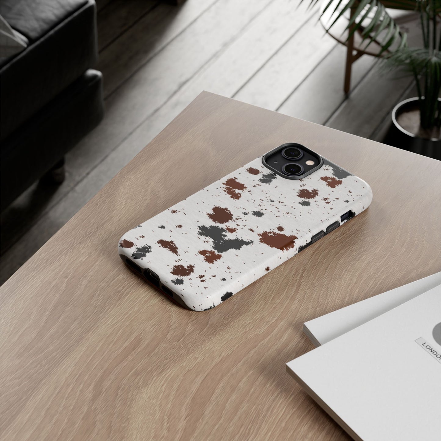 iPHONE Cow Print Tough Phone Case l GIFT FOR HIM AND HER