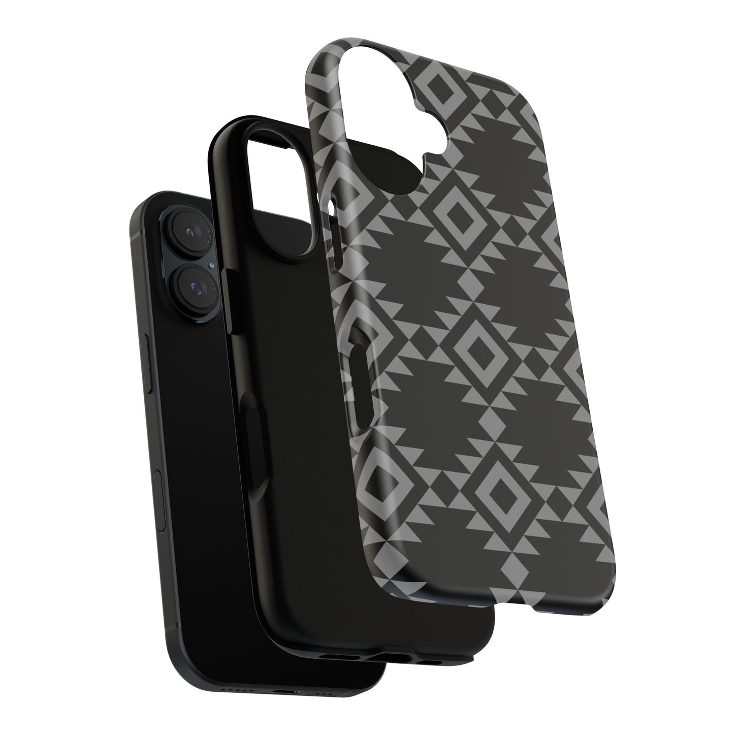 iPHONE Tribal Pattern Black and Grey Tough Phone Case | MADE FOR HIM AND HER