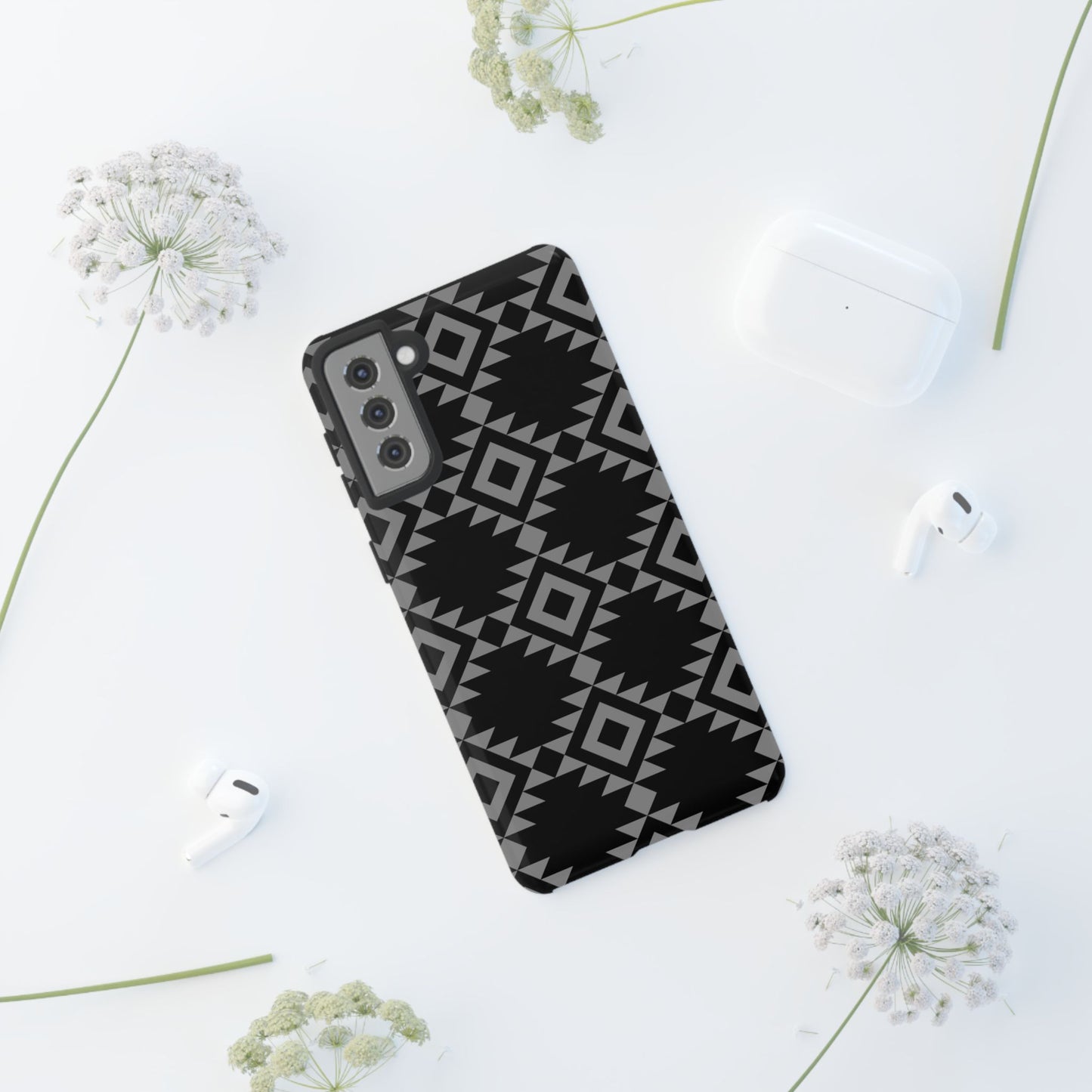 SAMSUNG Tribal Pattern Black and Grey Tough Phone Case | MADE FOR HIM AND HER
