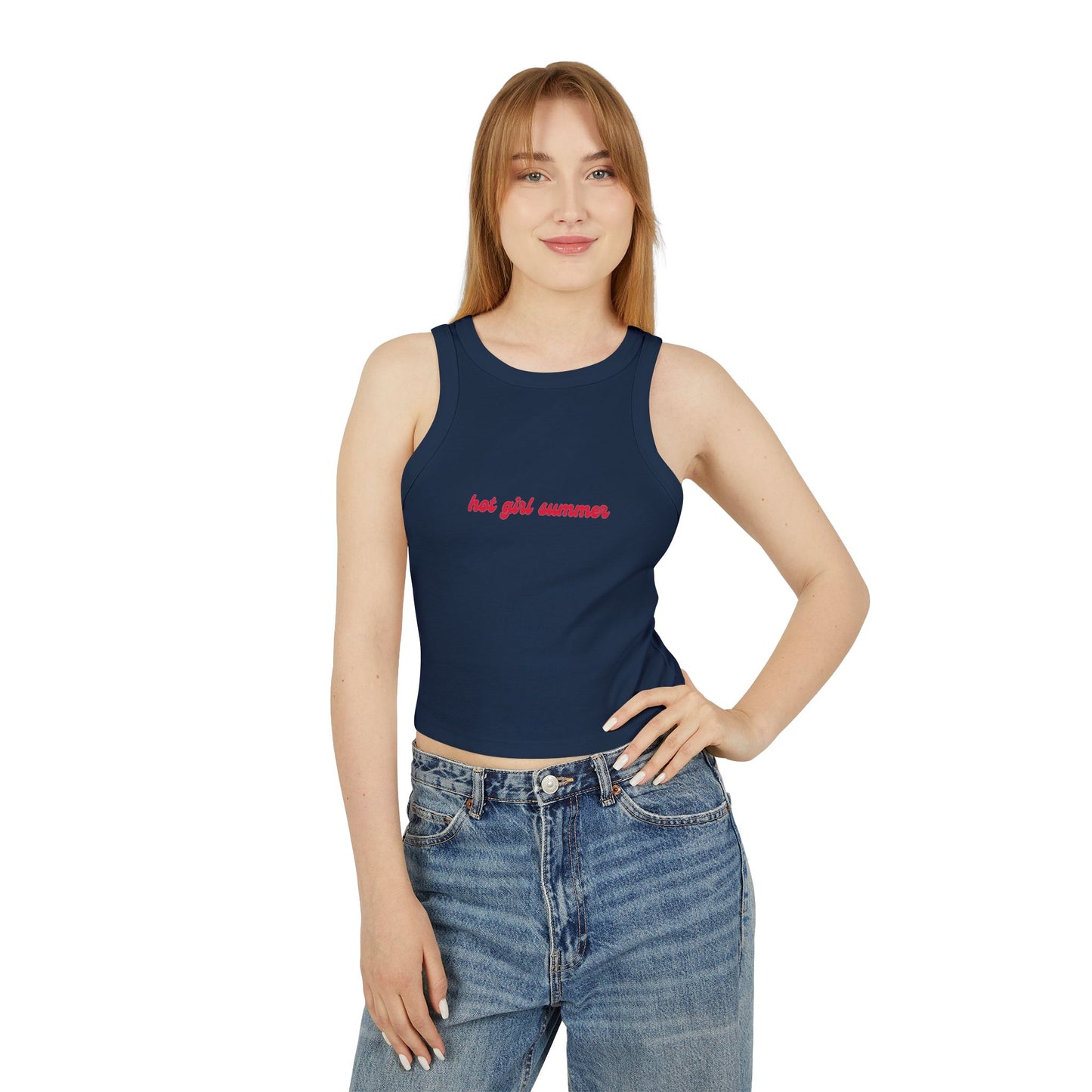 "Hot Girl Summer" Micro Rib Racer Tank Top | Trendy Summer Apparel