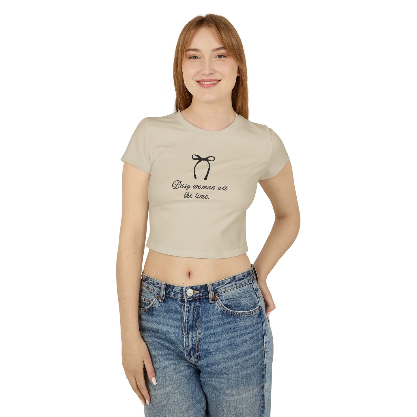 Busy Woman Baby Tee - Stylish Women's Cropped T-Shirt for Everyday Wear