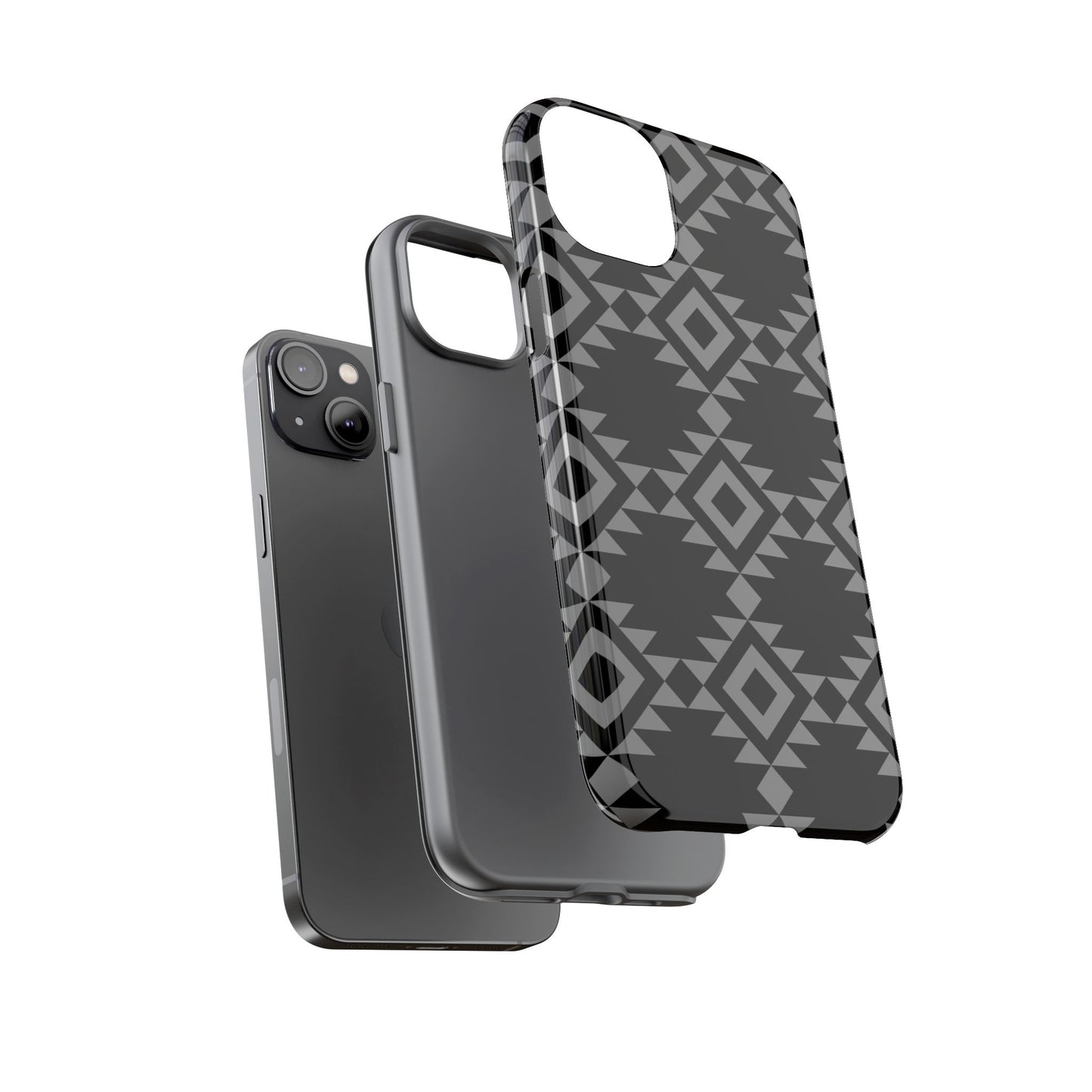 iPHONE Tribal Pattern Black and Grey Tough Phone Case | MADE FOR HIM AND HER
