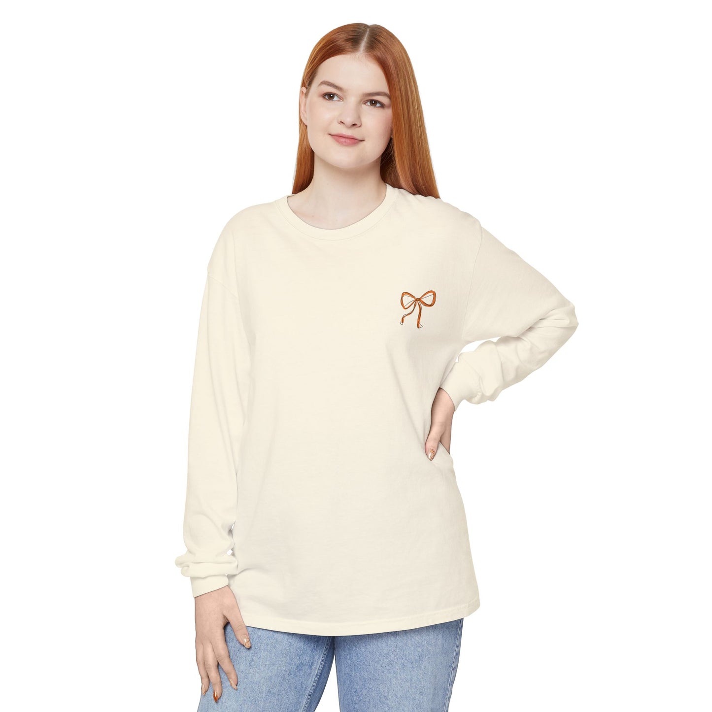 Fall Pumpkin Season Long Sleeve Tee - Unisex Garment-Dyed T-Shirt, Autumn Outfit, Harvest Celebration