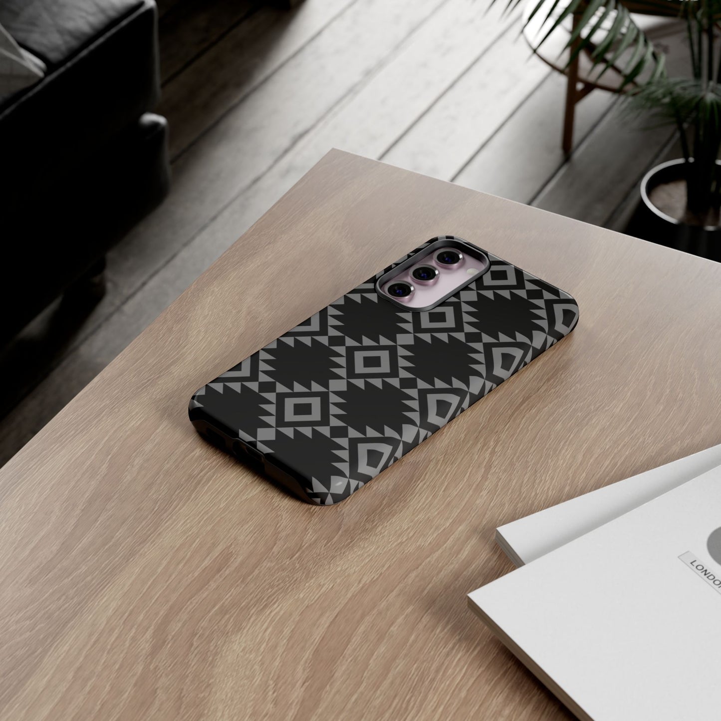 SAMSUNG Tribal Pattern Black and Grey Tough Phone Case | MADE FOR HIM AND HER