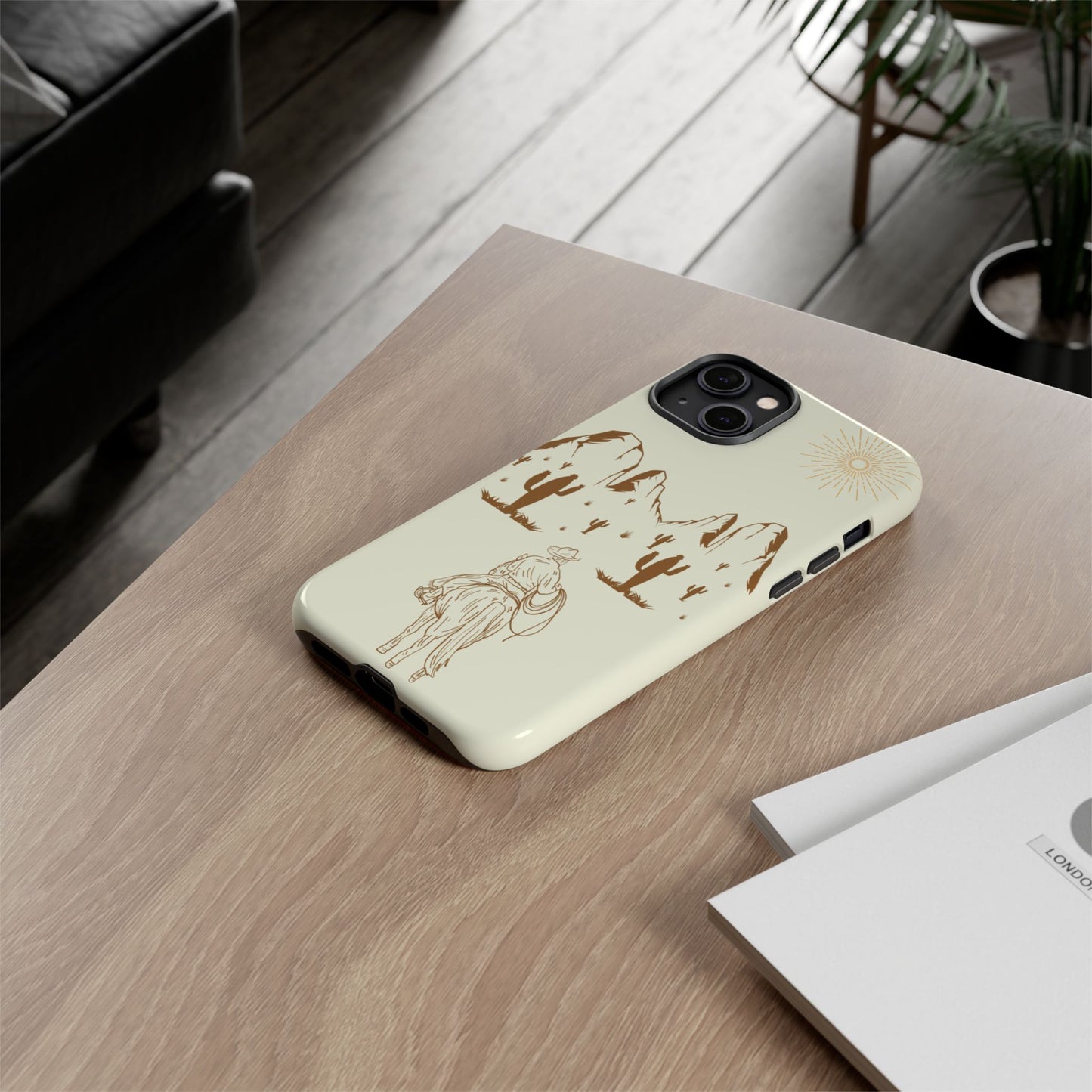 iPHONE Cowboy Riding into the Sunset Tough Phone Case