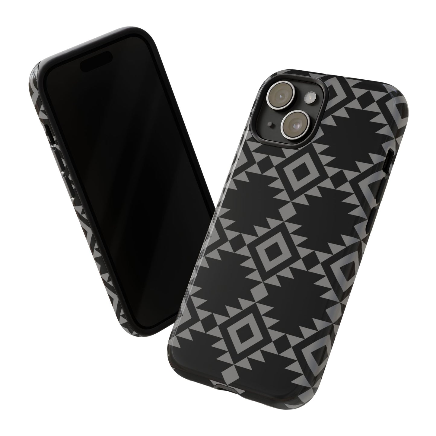 iPHONE Tribal Pattern Black and Grey Tough Phone Case | MADE FOR HIM AND HER
