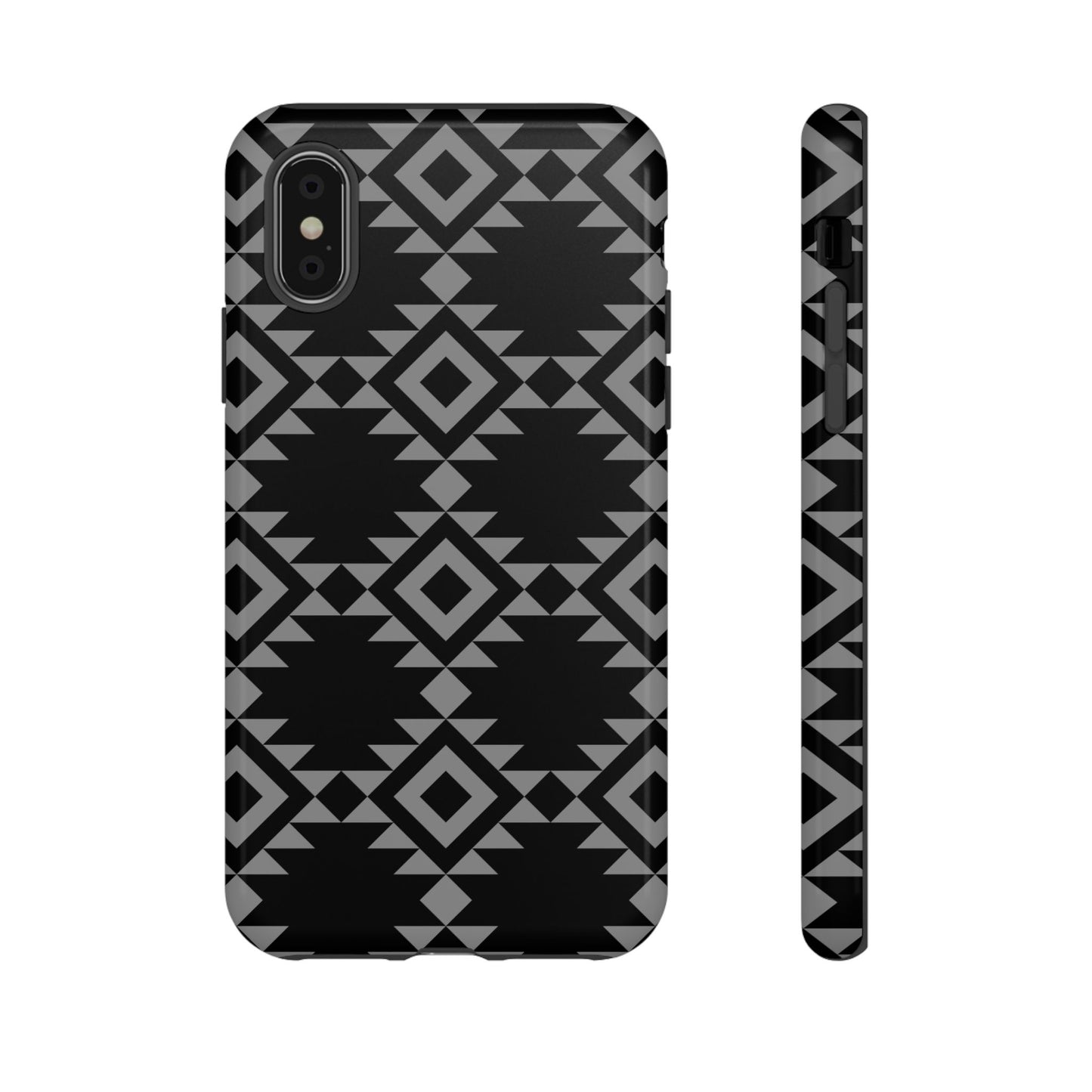 iPHONE Tribal Pattern Black and Grey Tough Phone Case | MADE FOR HIM AND HER