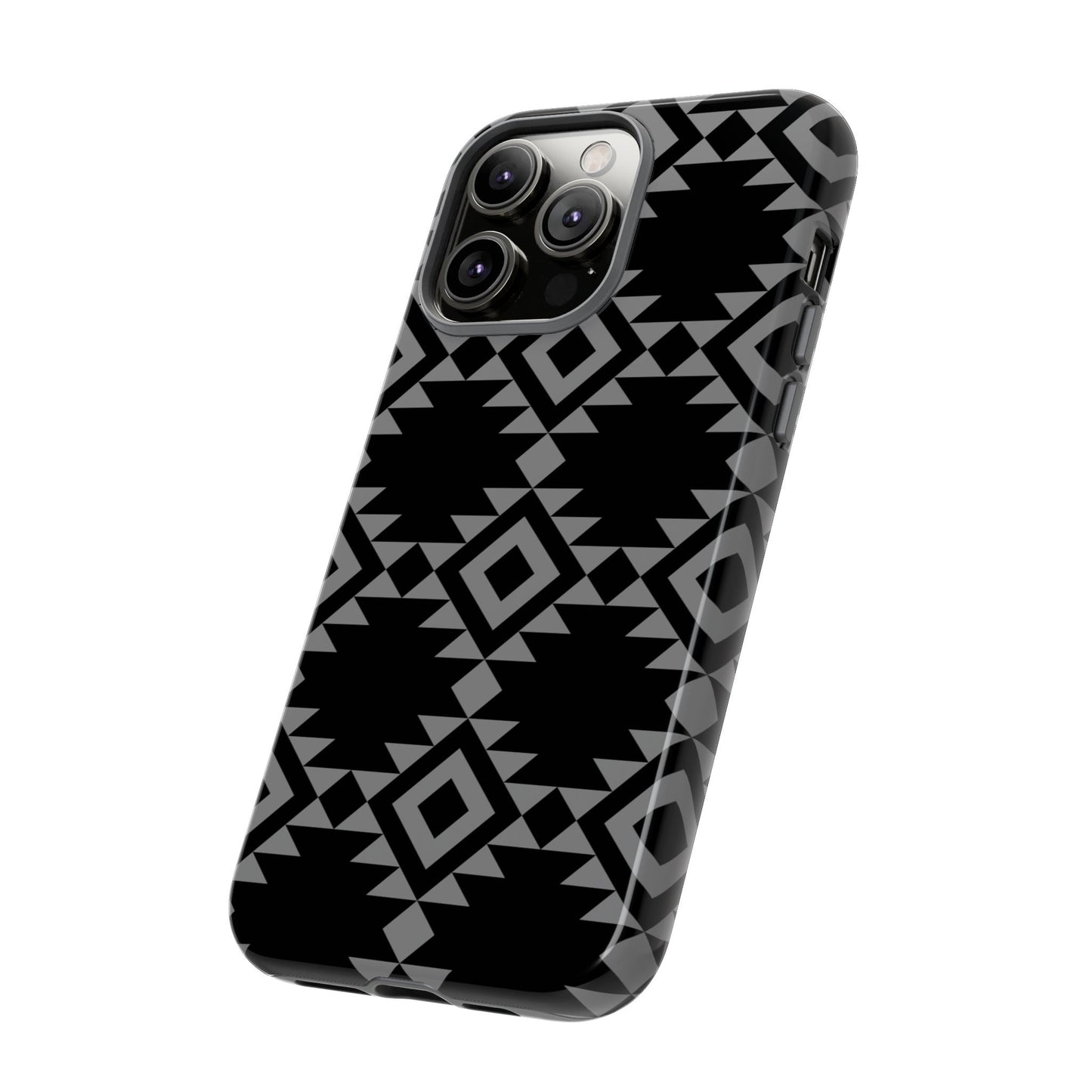 iPHONE Tribal Pattern Black and Grey Tough Phone Case | MADE FOR HIM AND HER