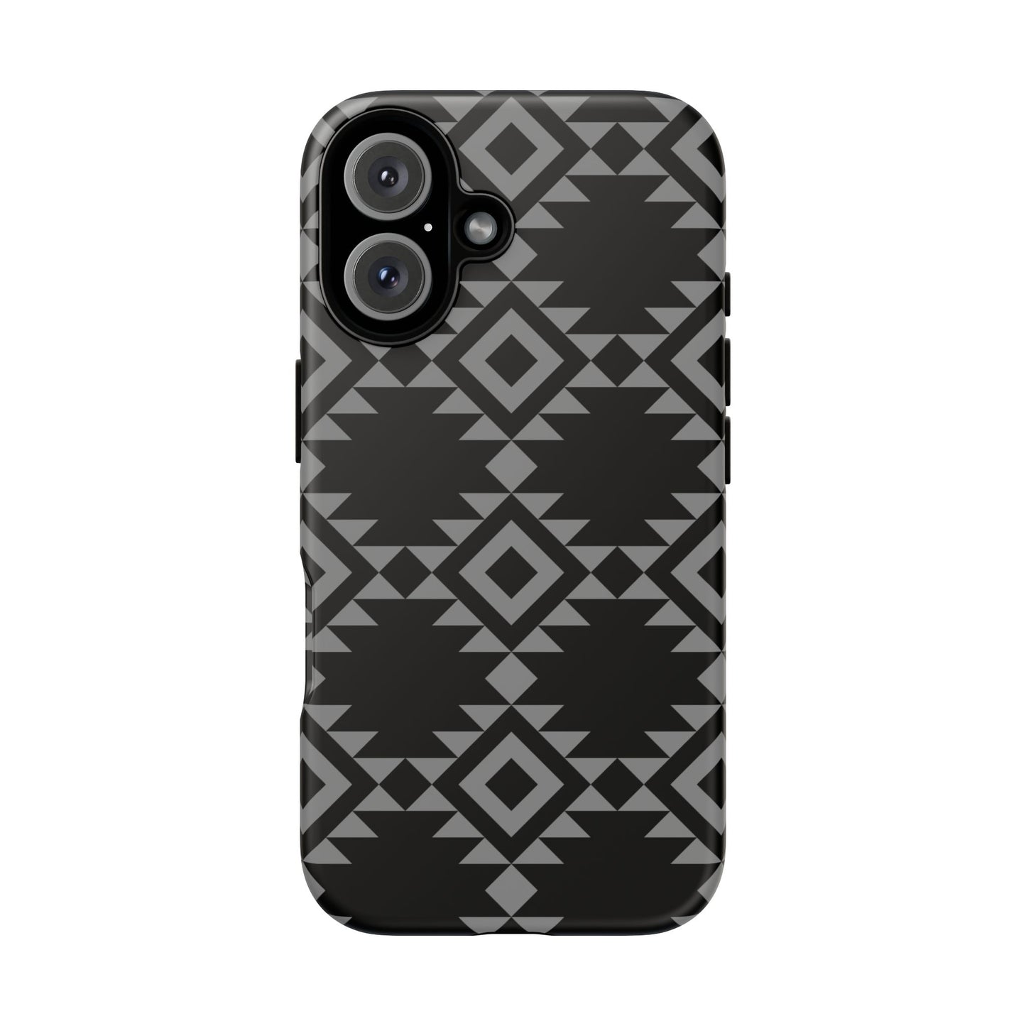 iPHONE Tribal Pattern Black and Grey Tough Phone Case | MADE FOR HIM AND HER
