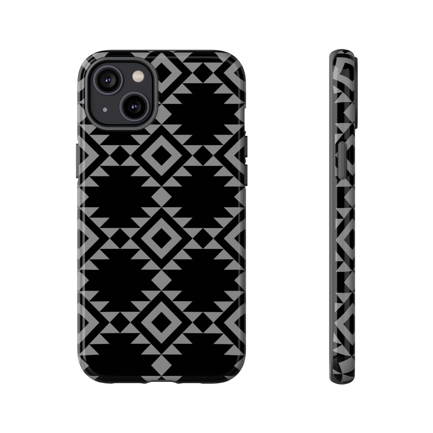iPHONE Tribal Pattern Black and Grey Tough Phone Case | MADE FOR HIM AND HER
