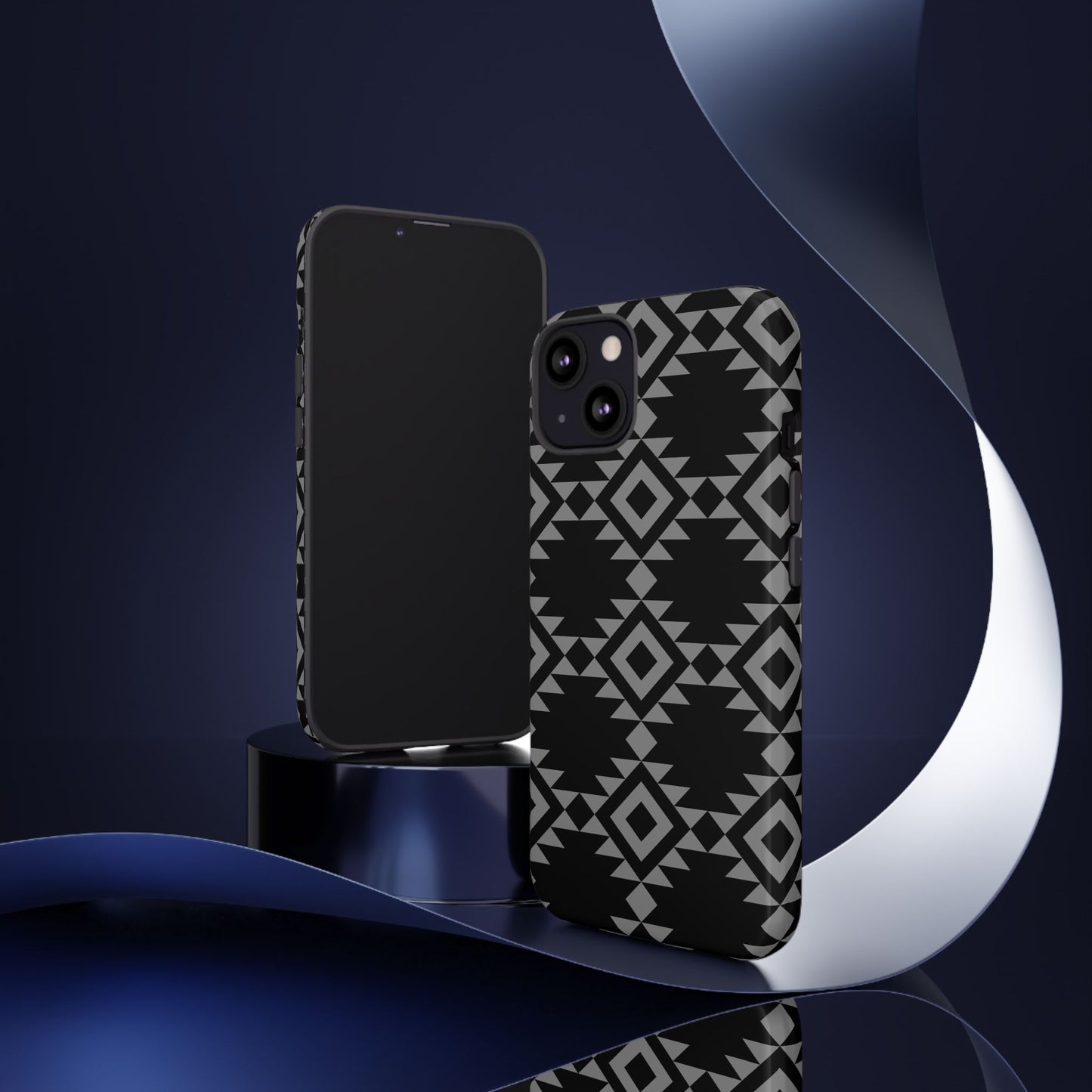 iPHONE Tribal Pattern Black and Grey Tough Phone Case | MADE FOR HIM AND HER