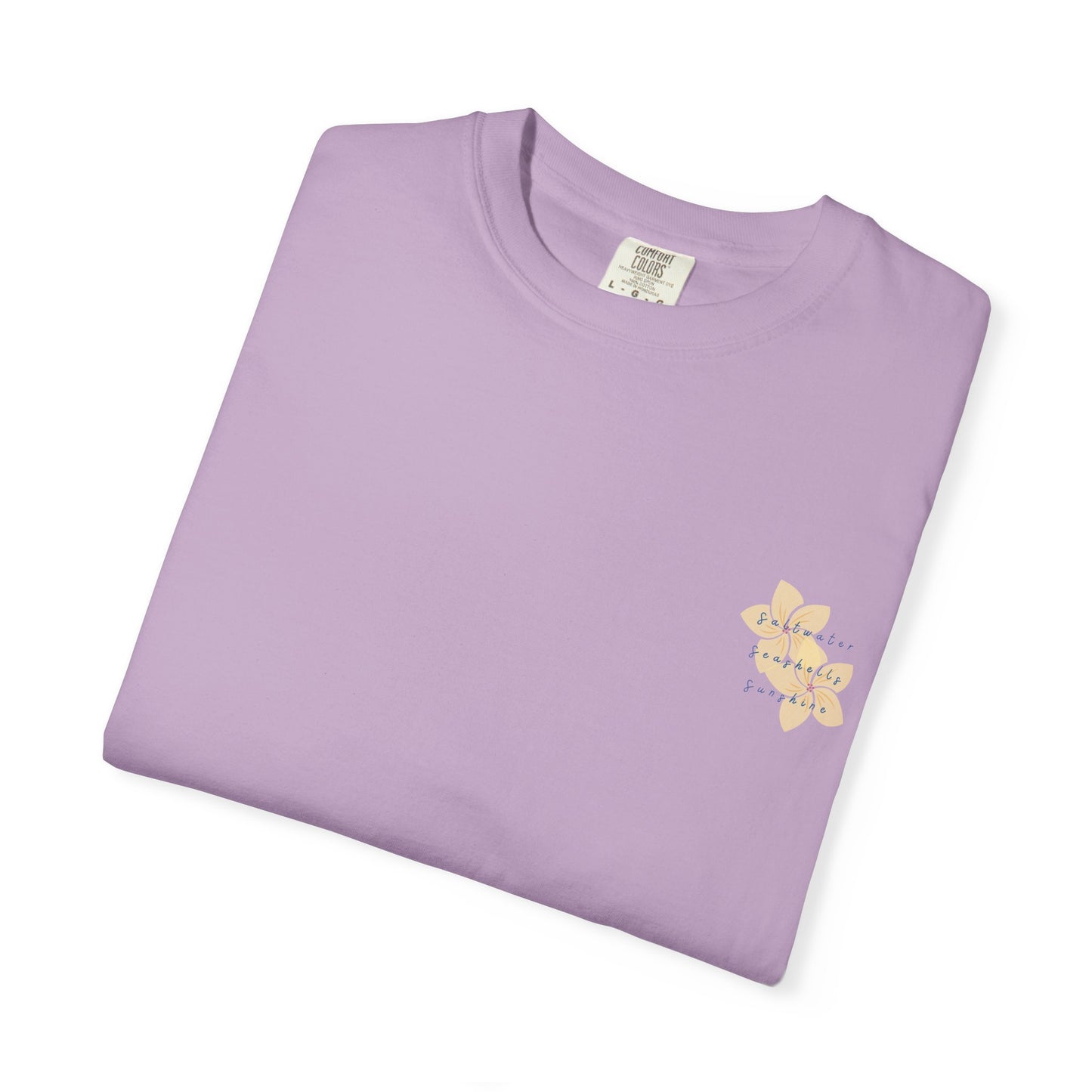 "Saltwater, Seashells, Sunshine" Garment-Dyed T-Shirt l Coastal Vibes, Relaxed Fit, Beachwear