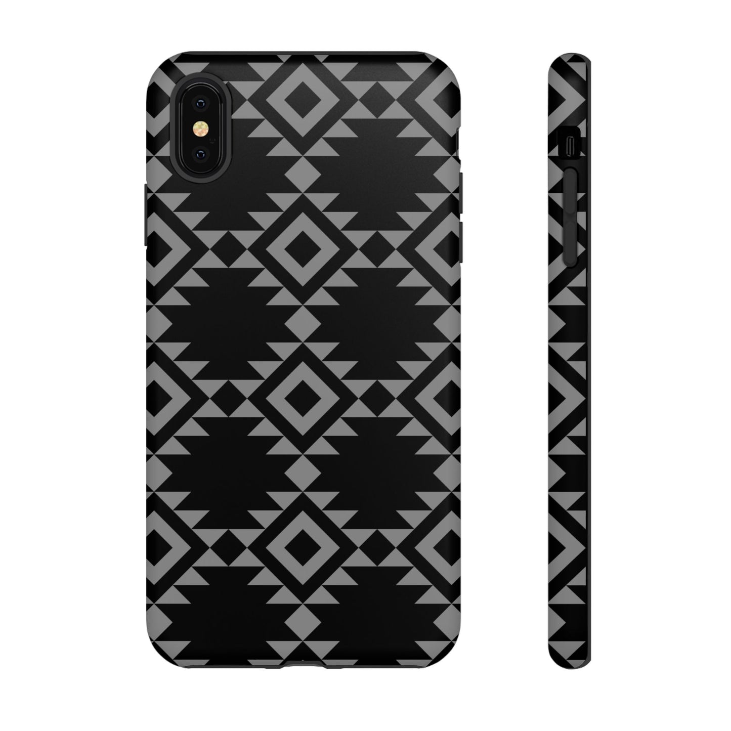 iPHONE Tribal Pattern Black and Grey Tough Phone Case | MADE FOR HIM AND HER