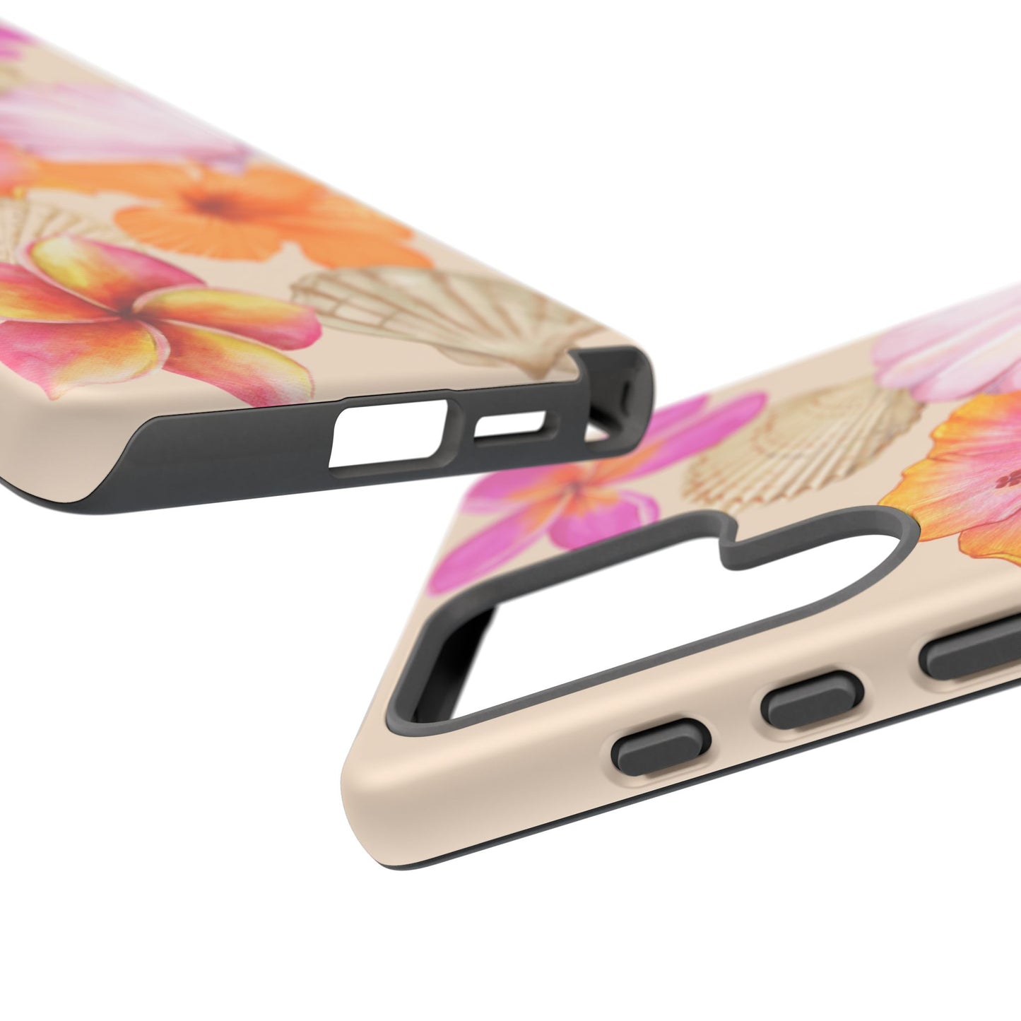 SAMSUNG Tropical Floral and Seashell Tough Phone Case l Vibrant Summer Accessory, Durable Tough Case for All Occasions
