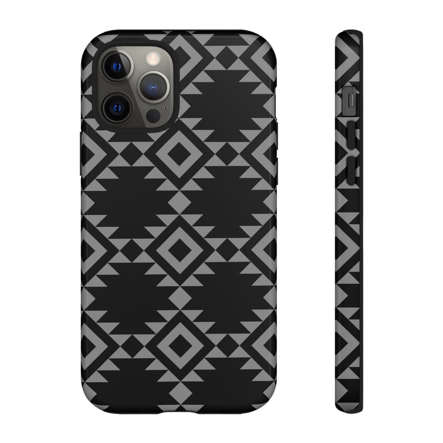 iPHONE Tribal Pattern Black and Grey Tough Phone Case | MADE FOR HIM AND HER