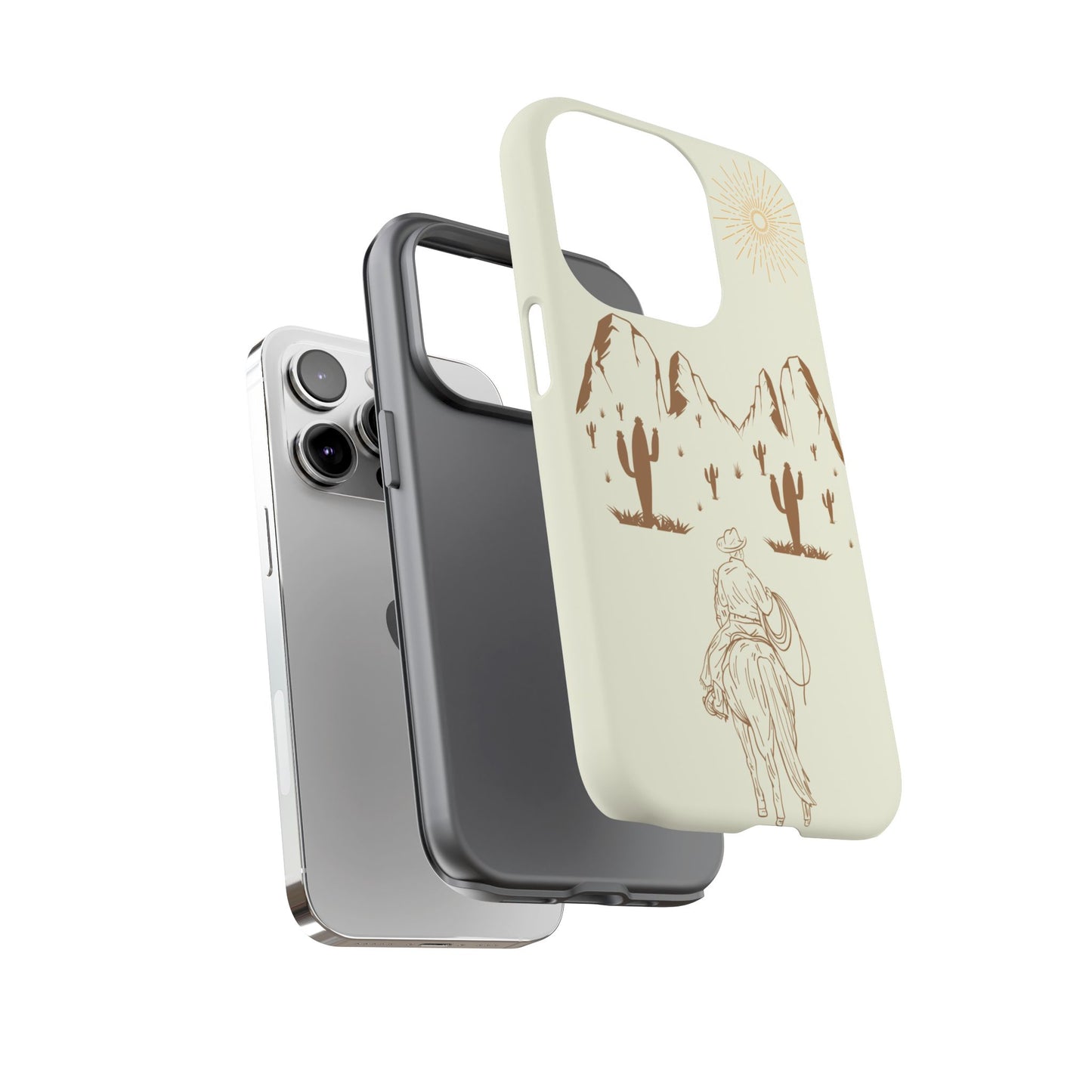iPHONE Cowboy Riding into the Sunset Tough Phone Case