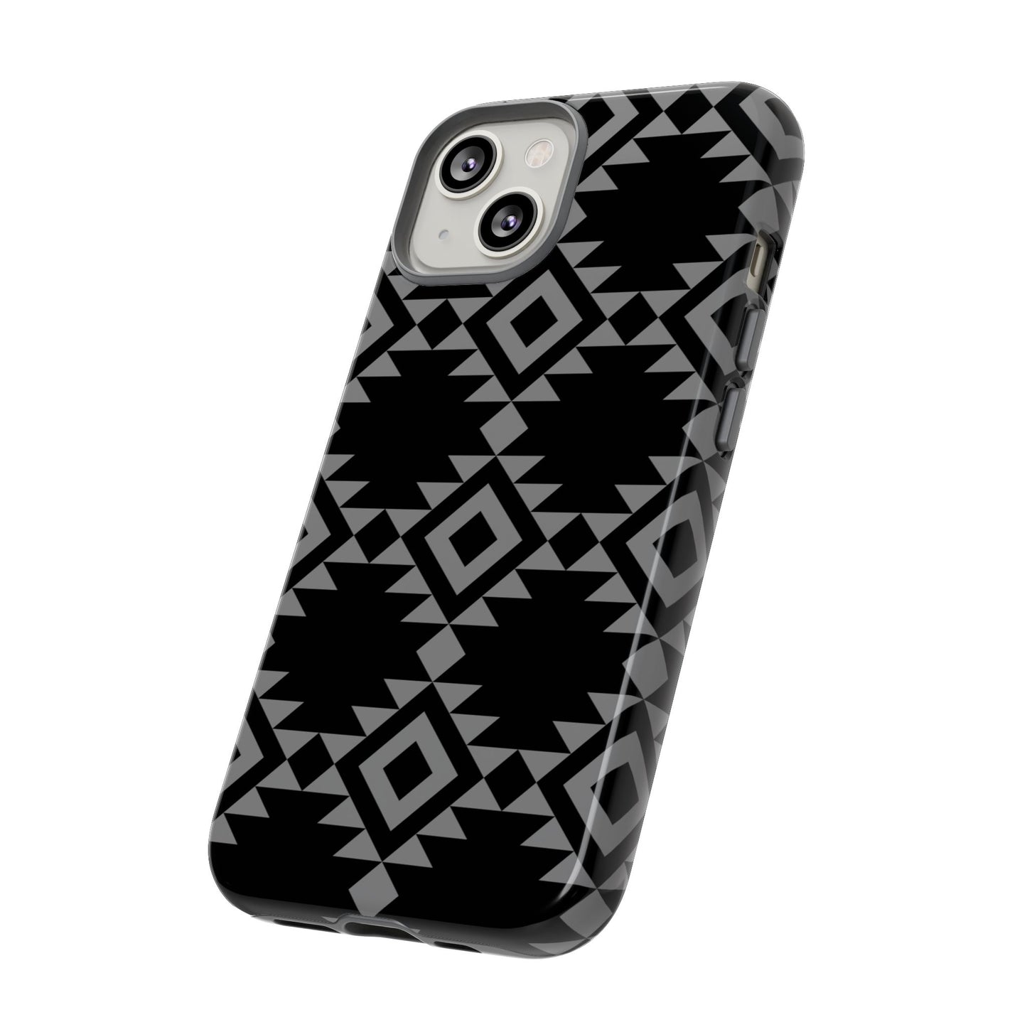 iPHONE Tribal Pattern Black and Grey Tough Phone Case | MADE FOR HIM AND HER