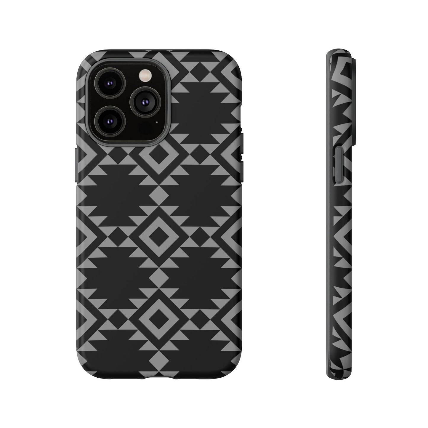 iPHONE Tribal Pattern Black and Grey Tough Phone Case | MADE FOR HIM AND HER