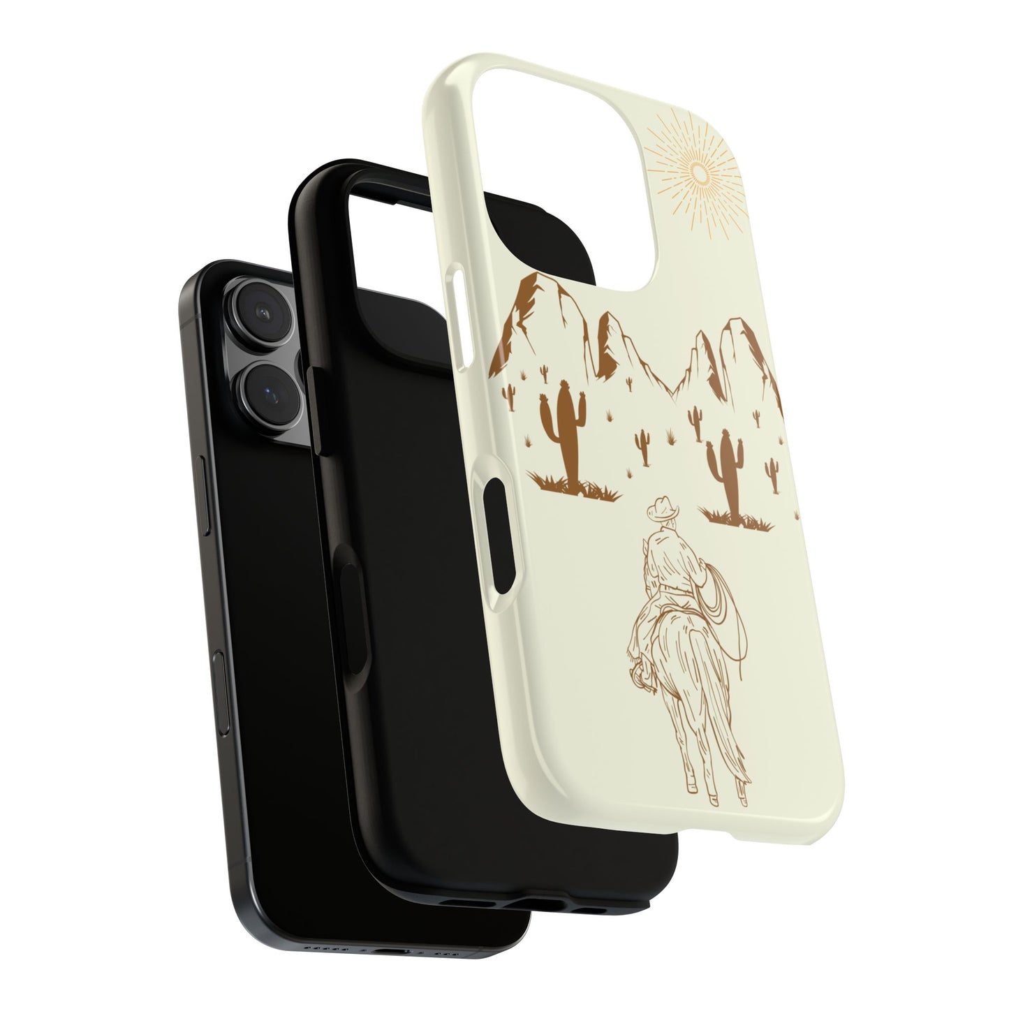 iPHONE Cowboy Riding into the Sunset Tough Phone Case