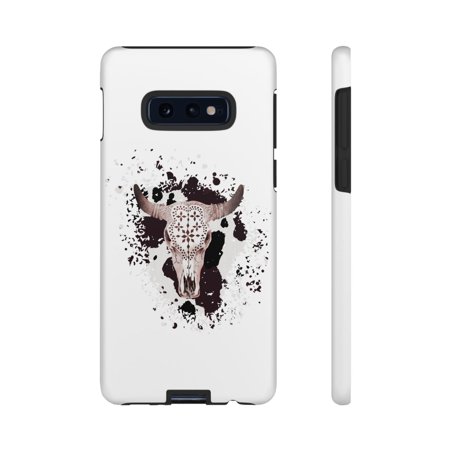 SAMSUNG Bull Skull with Cow Print Tough Phone Case l Gift for Him, Western Style