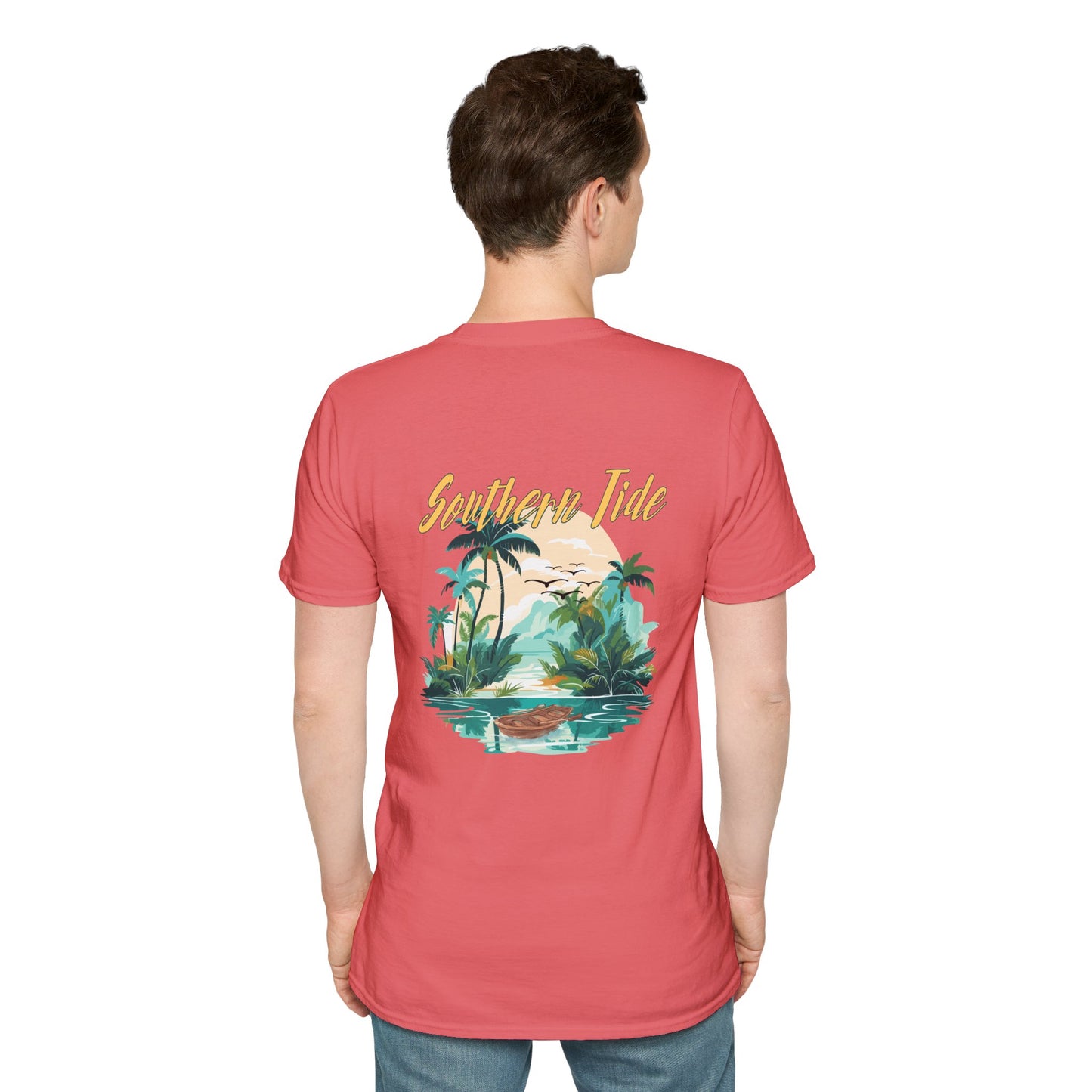 "Southern Tide" Tropical T-Shirt l Unisex Softstyle Tee, Summer Apparel