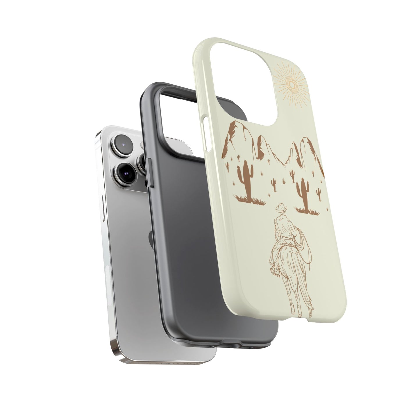 iPHONE Cowboy Riding into the Sunset Tough Phone Case